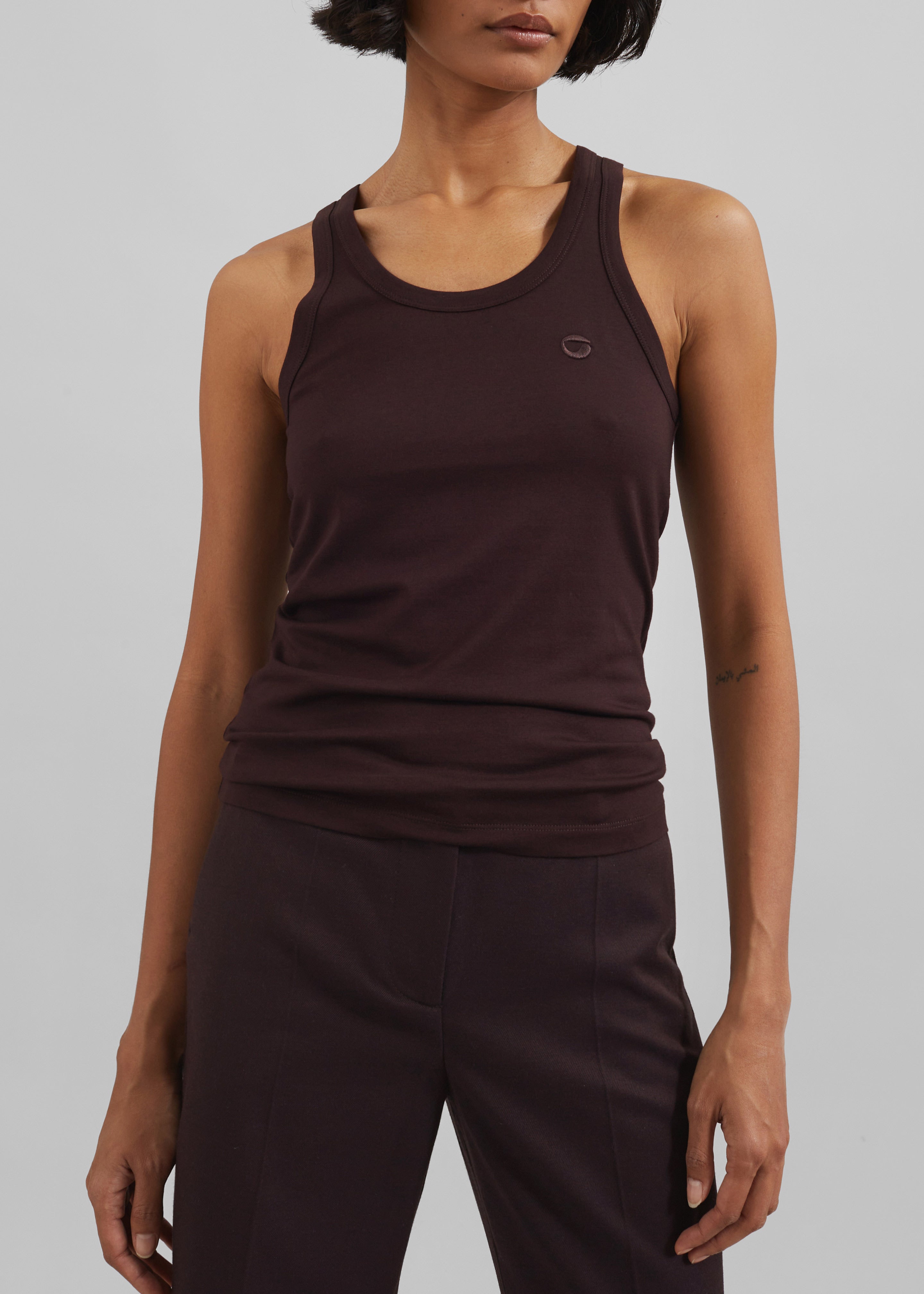 Coperni Lightweight Logo Tank Top - Brown - 5