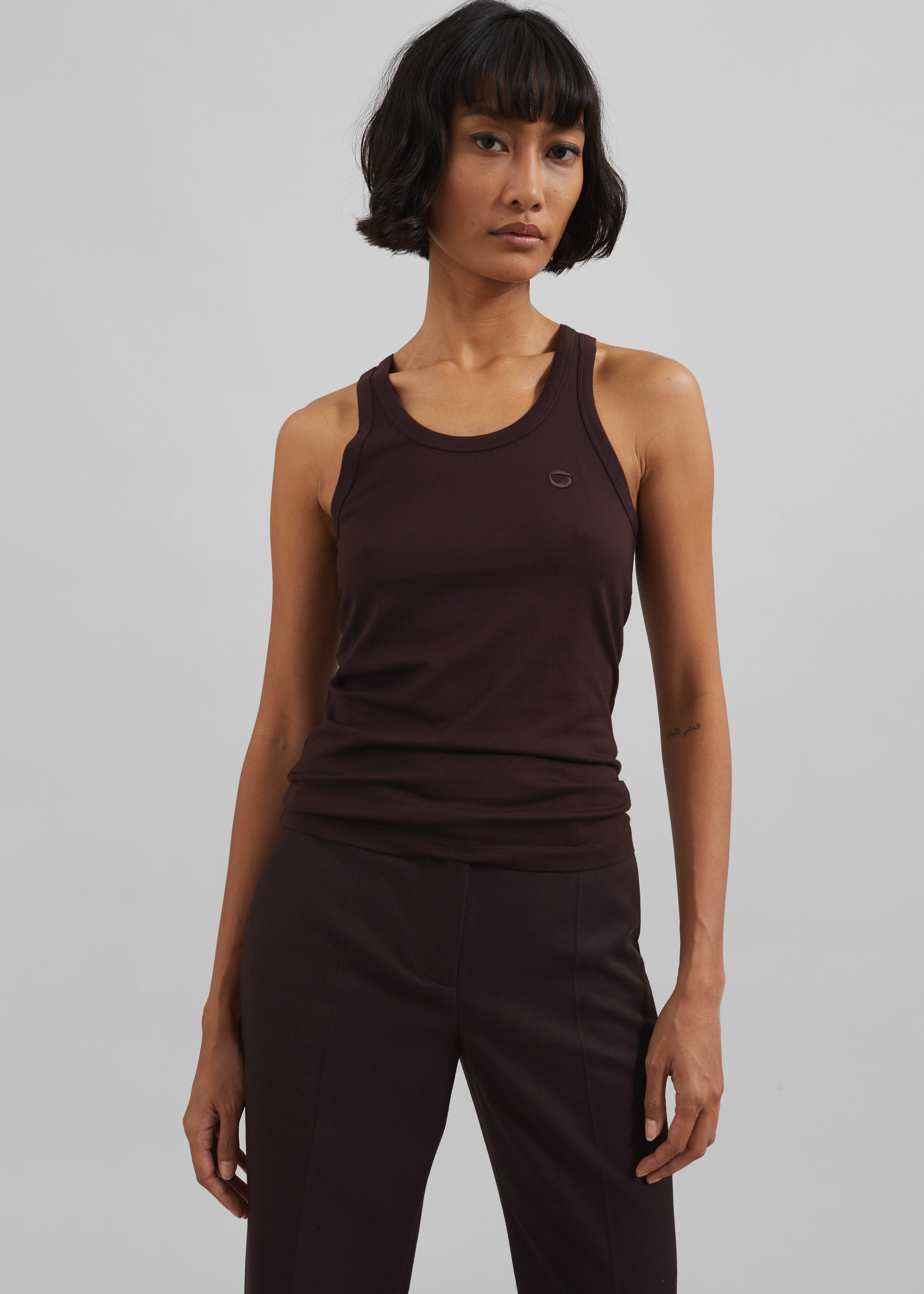 Coperni Lightweight Logo Tank Top - Brown - 3