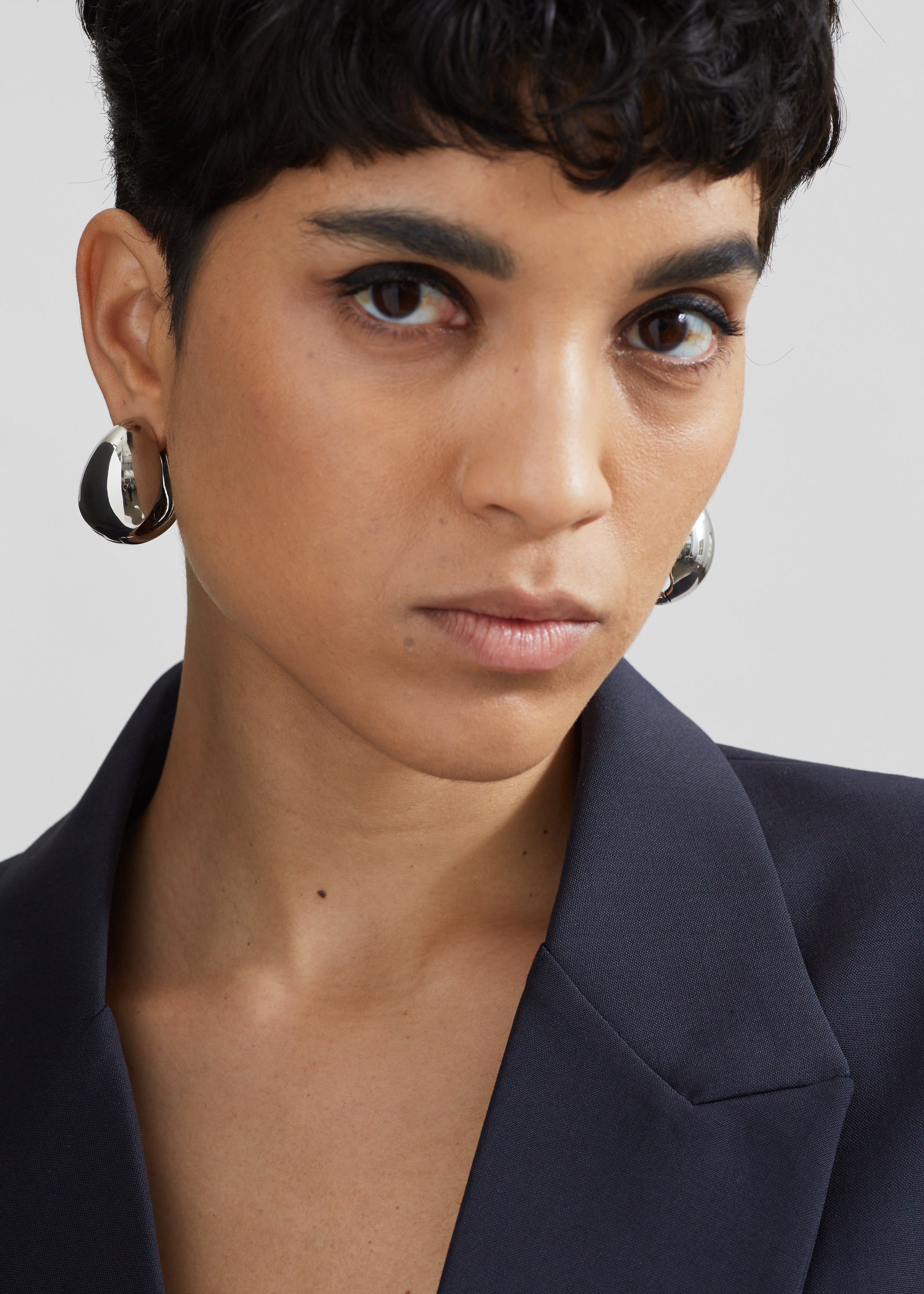 Coperni Creole Logo Earrings - Silver - 3