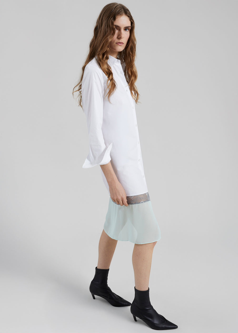 Coperni Multi Layer Shirt Dress - White/Green