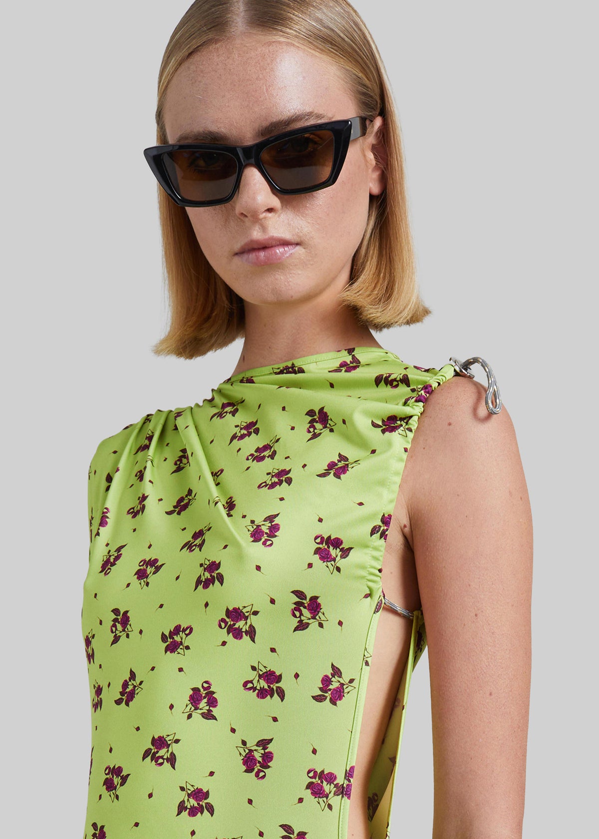 Coperni Printed Adjustable Dress - Green - 6