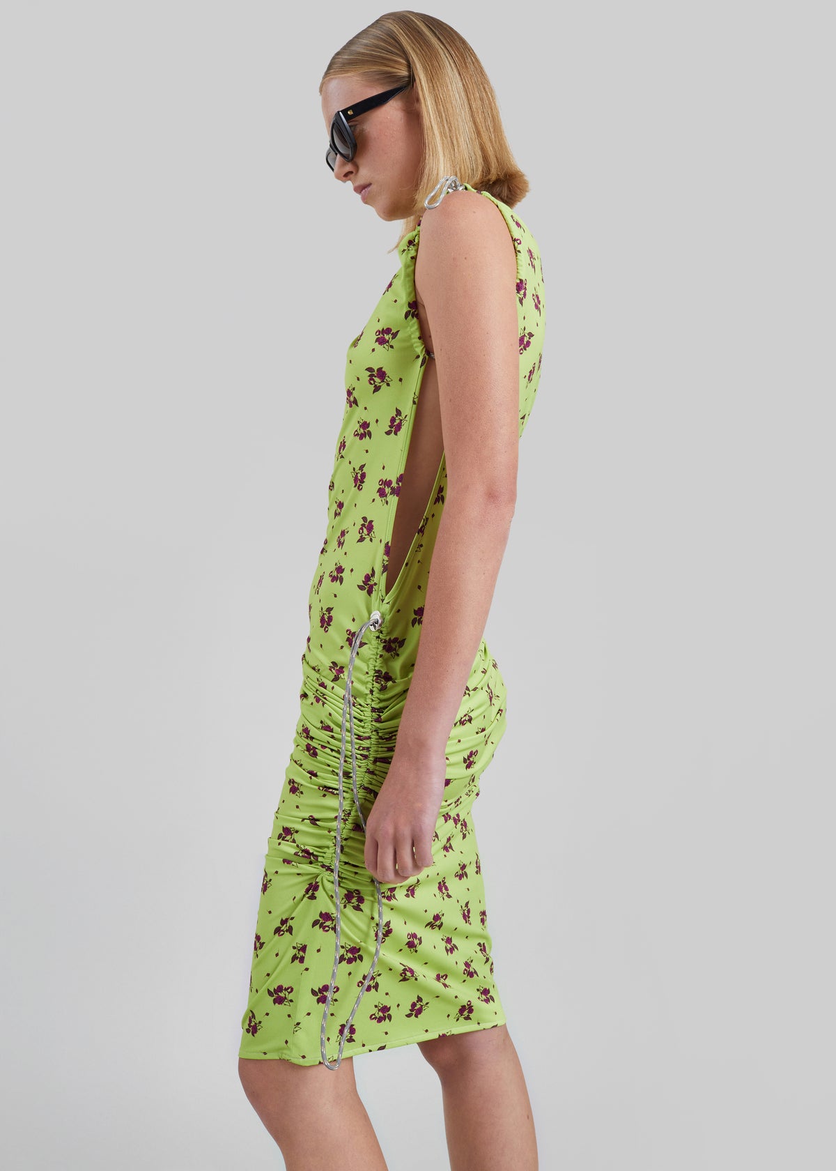 Coperni Printed Adjustable Dress - Green - 3