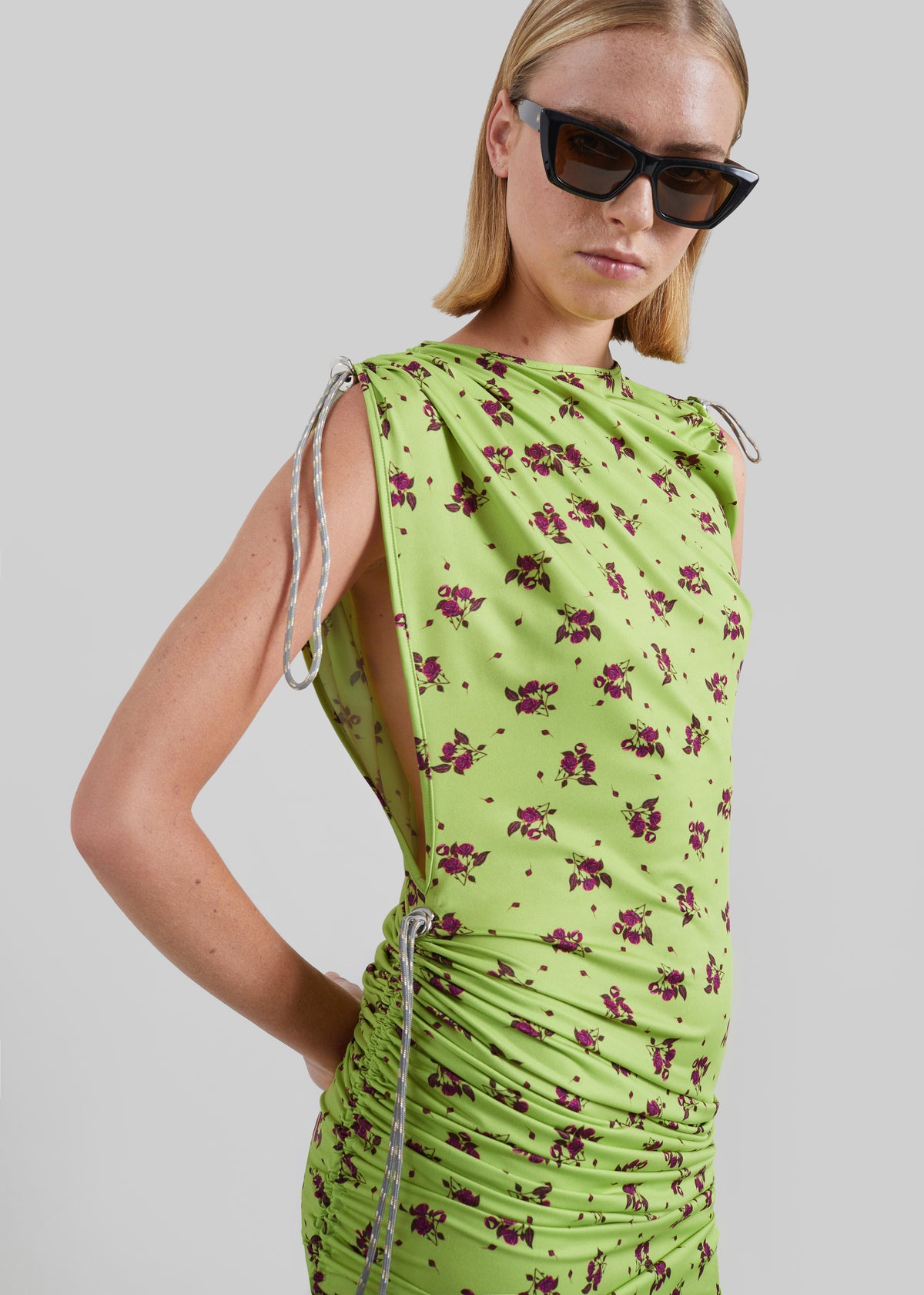 Coperni Printed Adjustable Dress - Green - 2