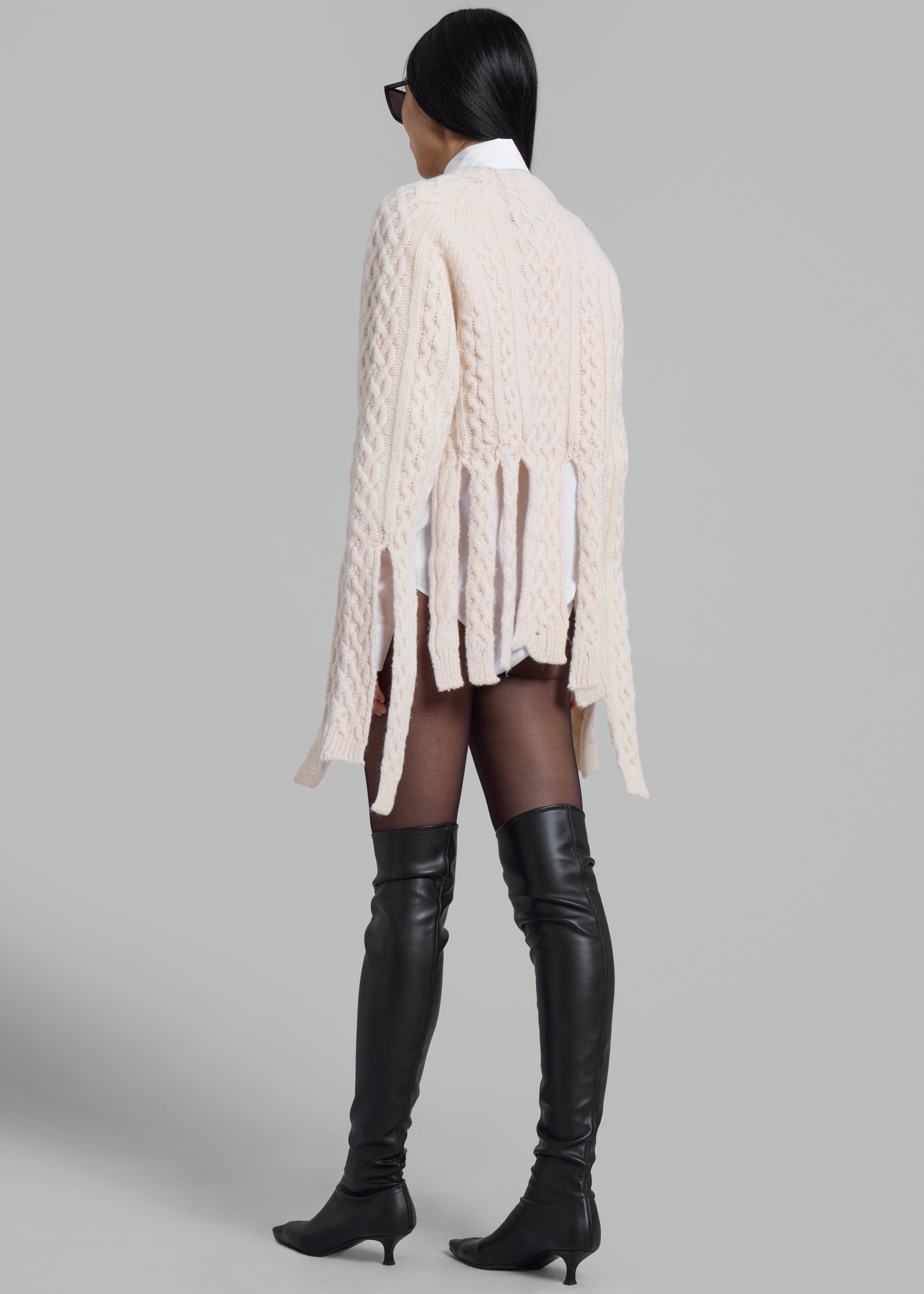 Coperni Shredded Knit Sweater - Beige - 7