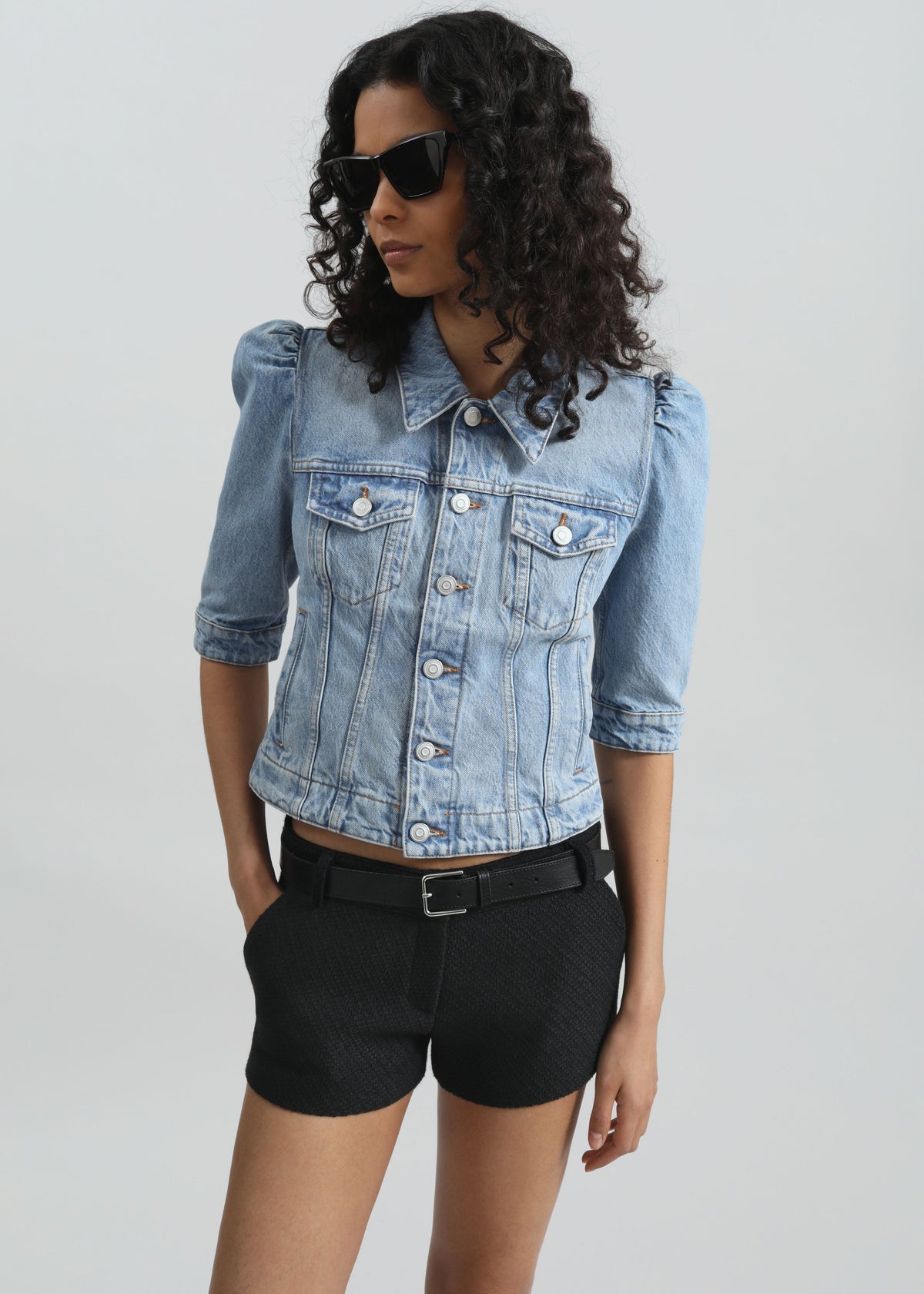 Coperni Slim-Fit Cropped Denim Jacket - Blue - 2