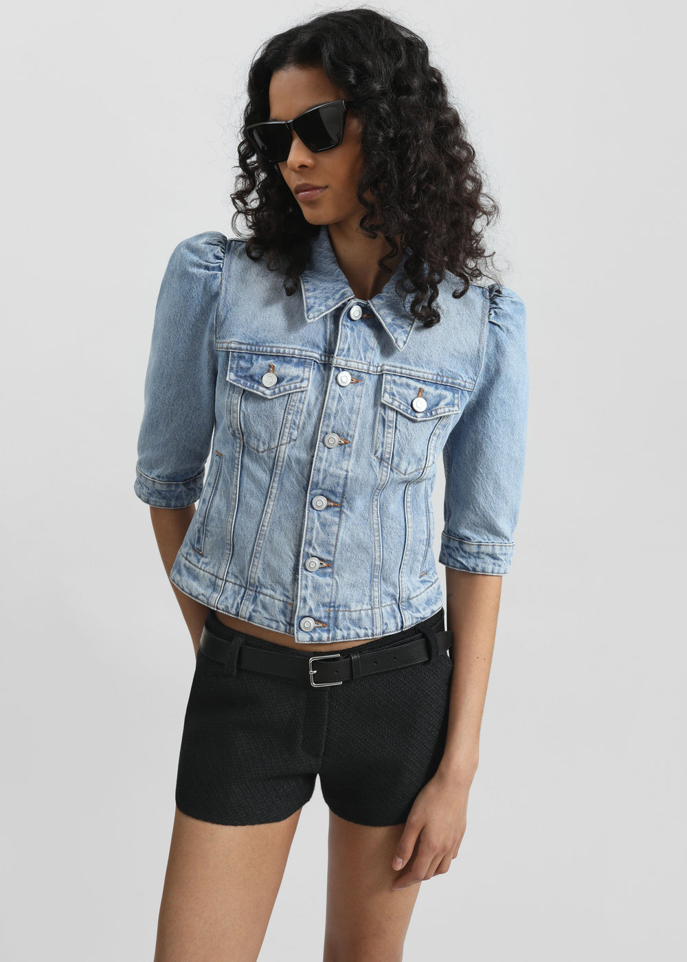 Coperni Slim-Fit Cropped Denim Jacket - Blue