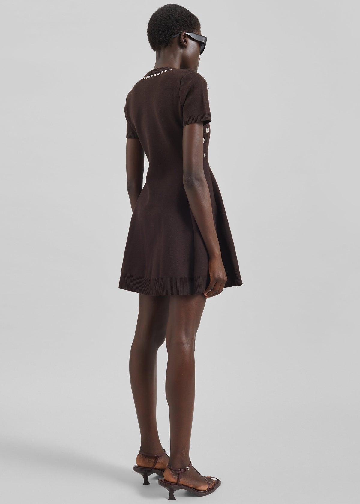Coperni Snap Babydoll Dress - Brown - 6