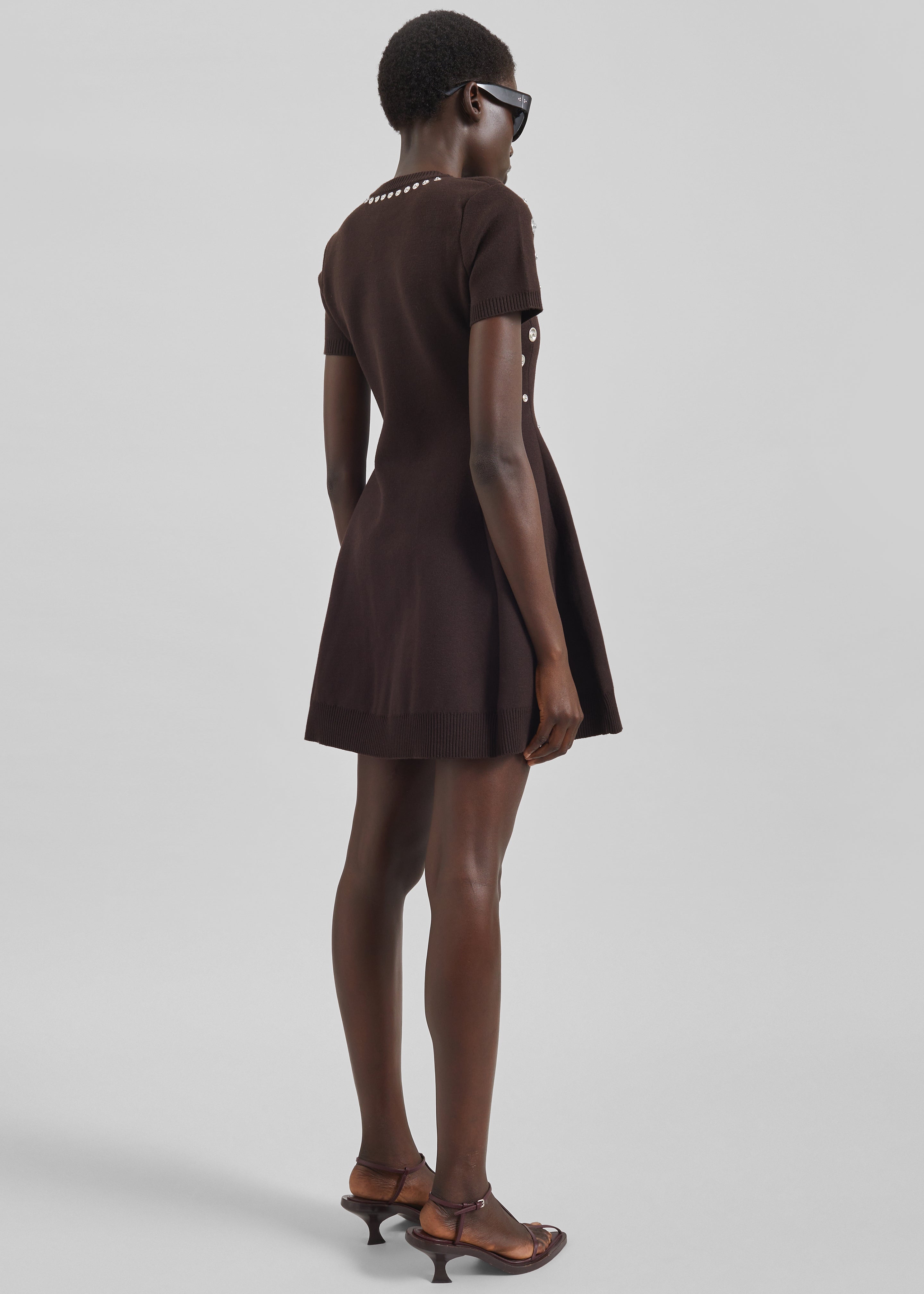 Coperni Snap Babydoll Dress - Brown - 6
