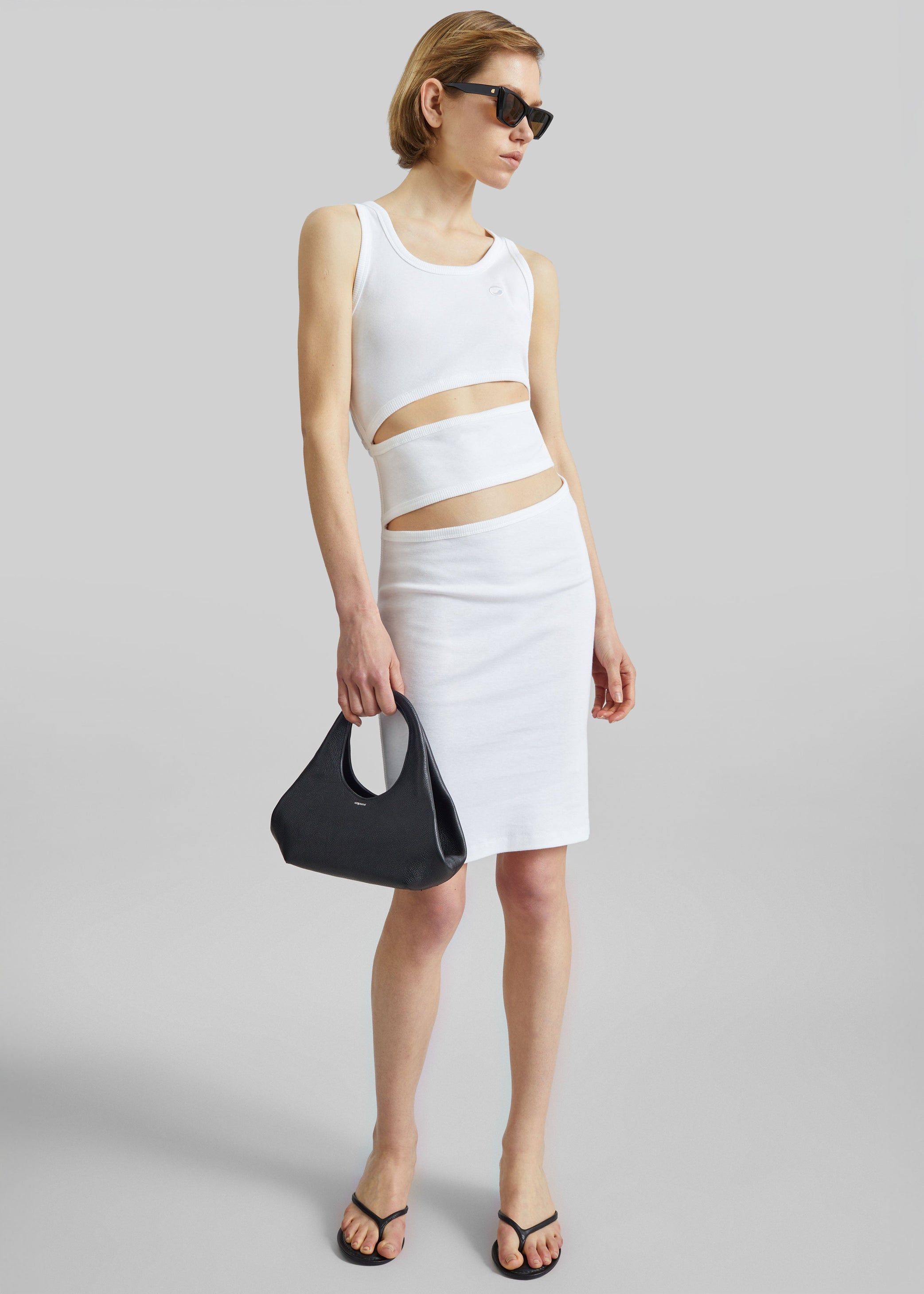 Shop the look image for Coperni Spiral Tank Dress - White