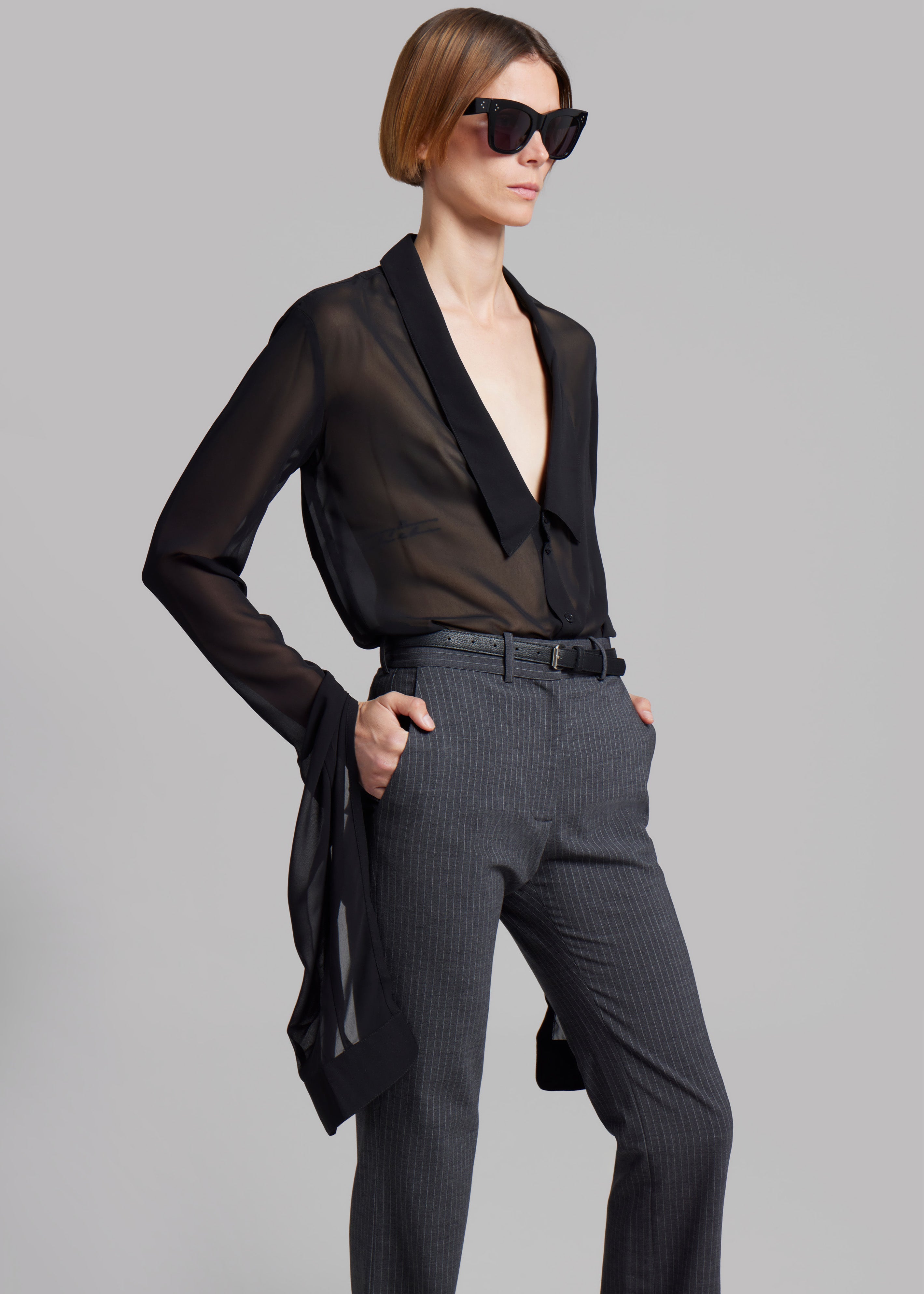 Coperni Straight Tailored Trousers - Grey - 7