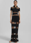 Coperni Striped Sheer Polo Dress - Black