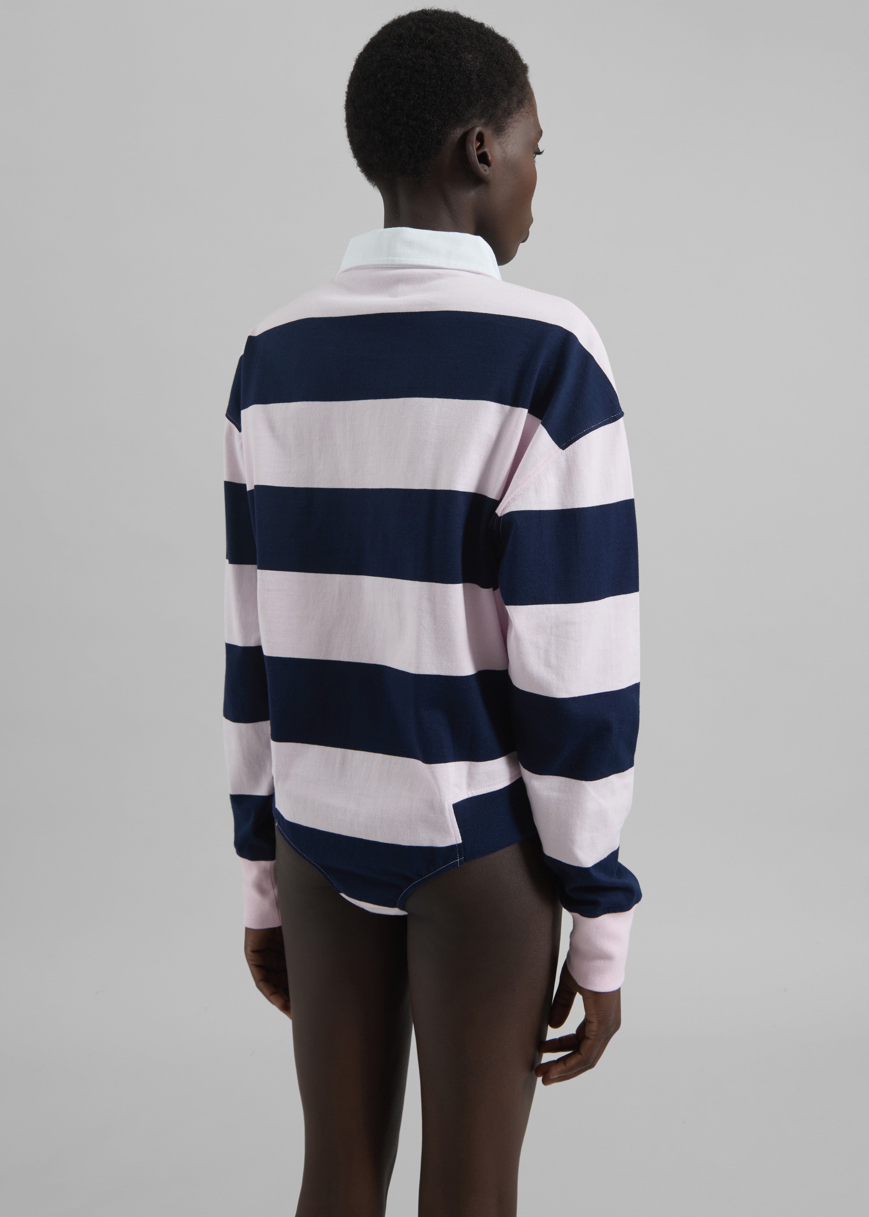 Coperni Striped Long Sleeve Polo Body - Pink/Blue - 5