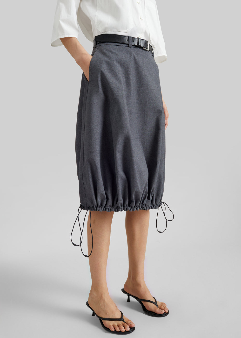 Coperni Technical Tailored Balloon Skirt - Grey - 1