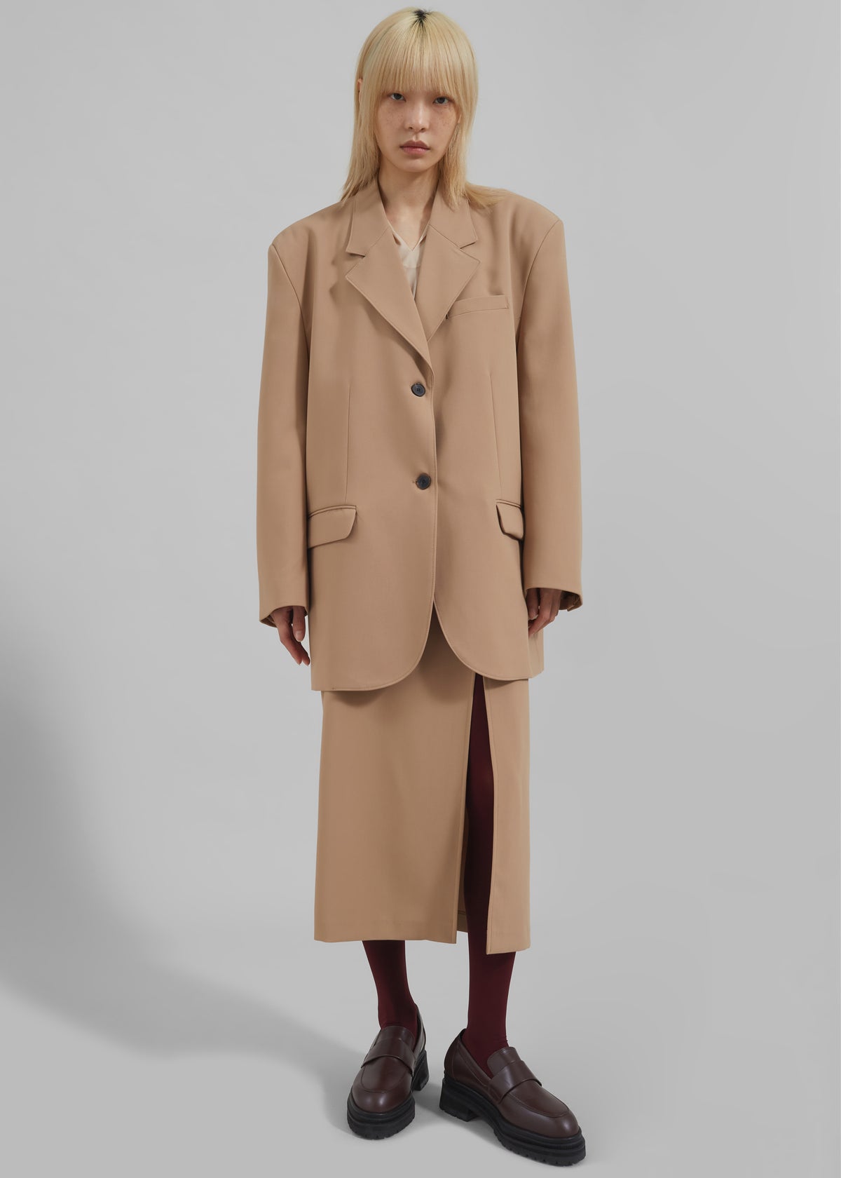 Cordelia Midi Slit Skirt - Camel - 3