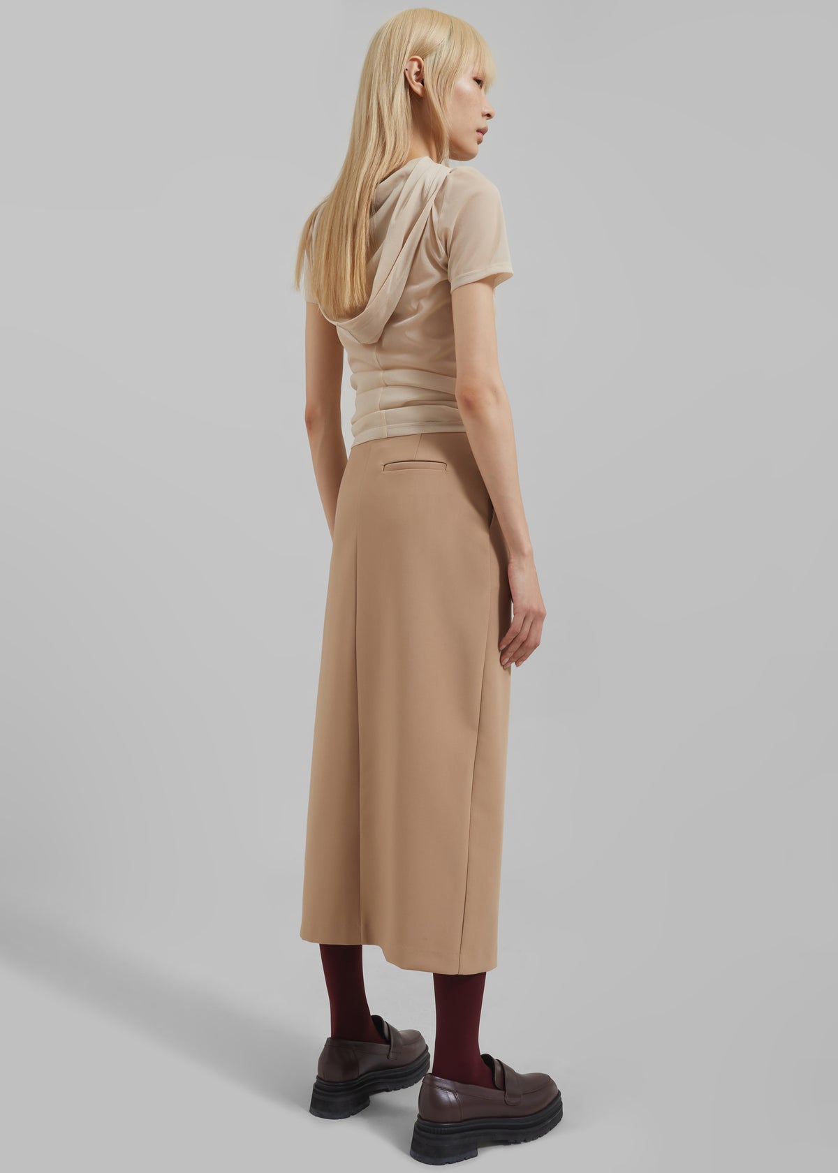 Cordelia Midi Slit Skirt - Camel - 11