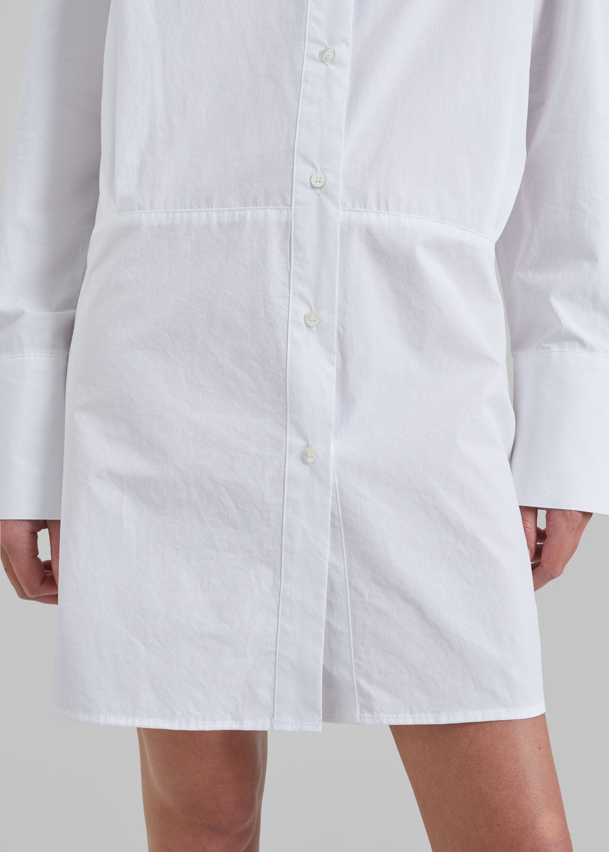 Corella Adjustable Back Shirt Dress - White - 5