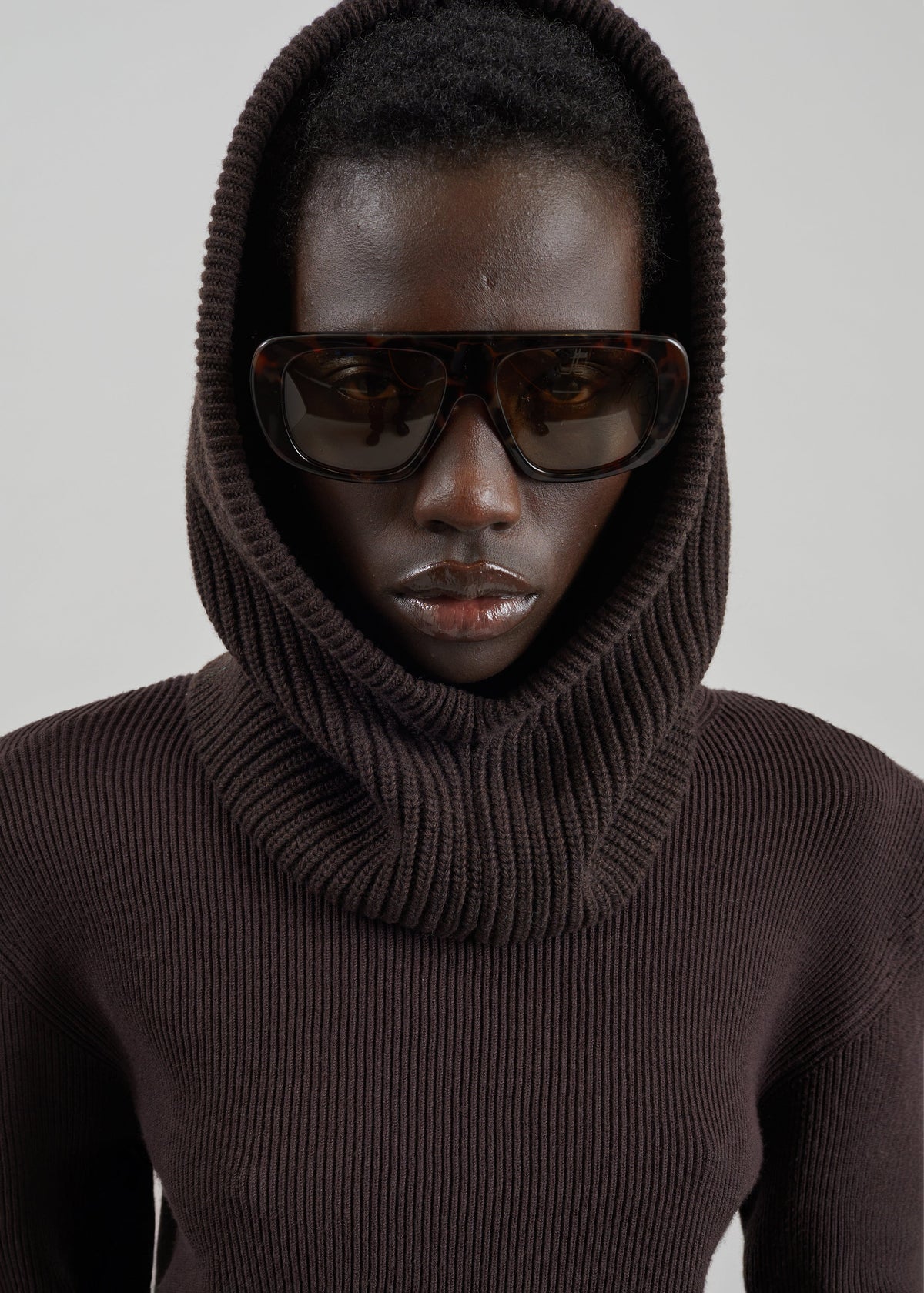 Corin Knit Snood - Brown