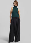 Corlen Pleated Wide Pants - Black