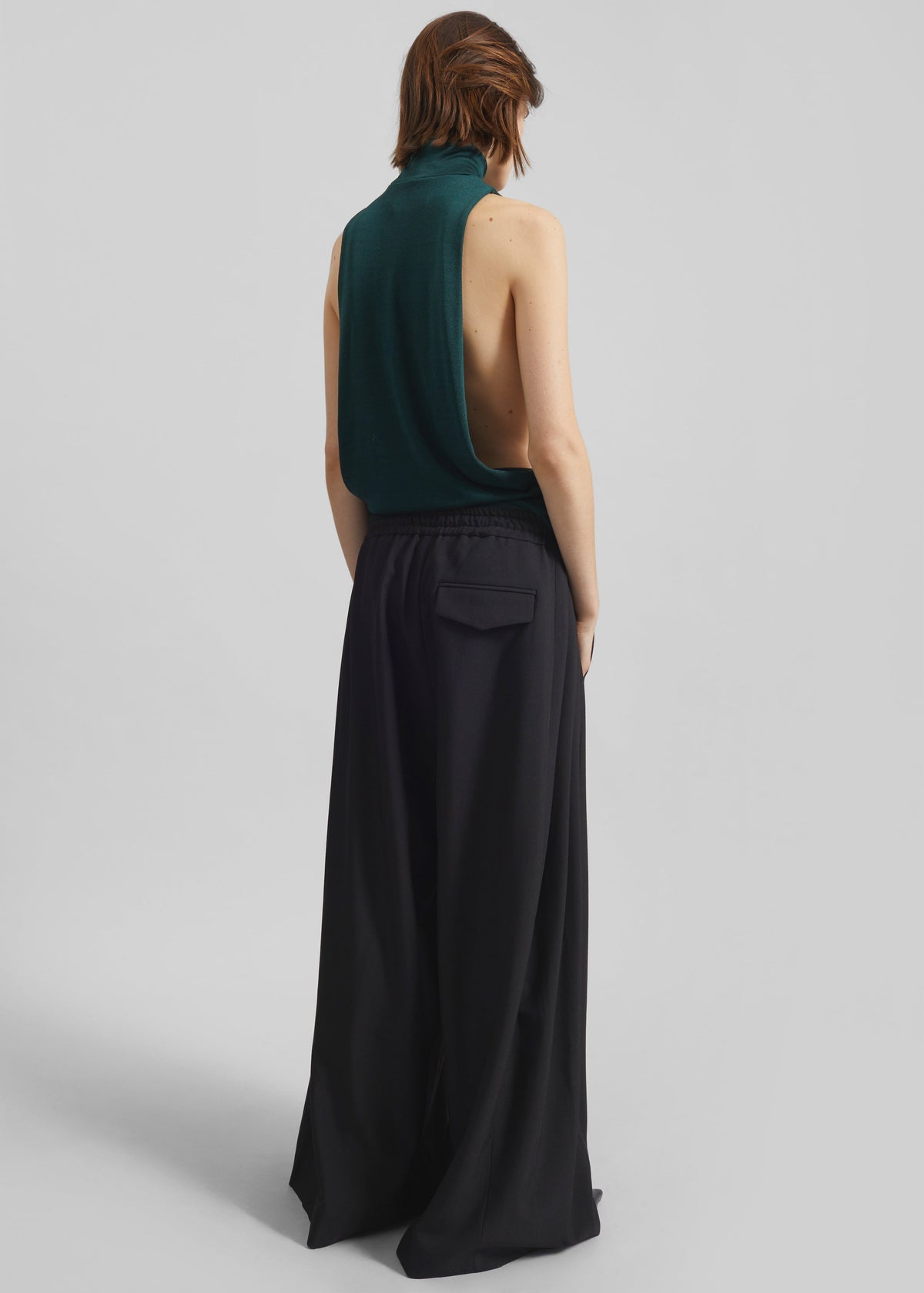 Corlen Pleated Wide Pants - Black - 8