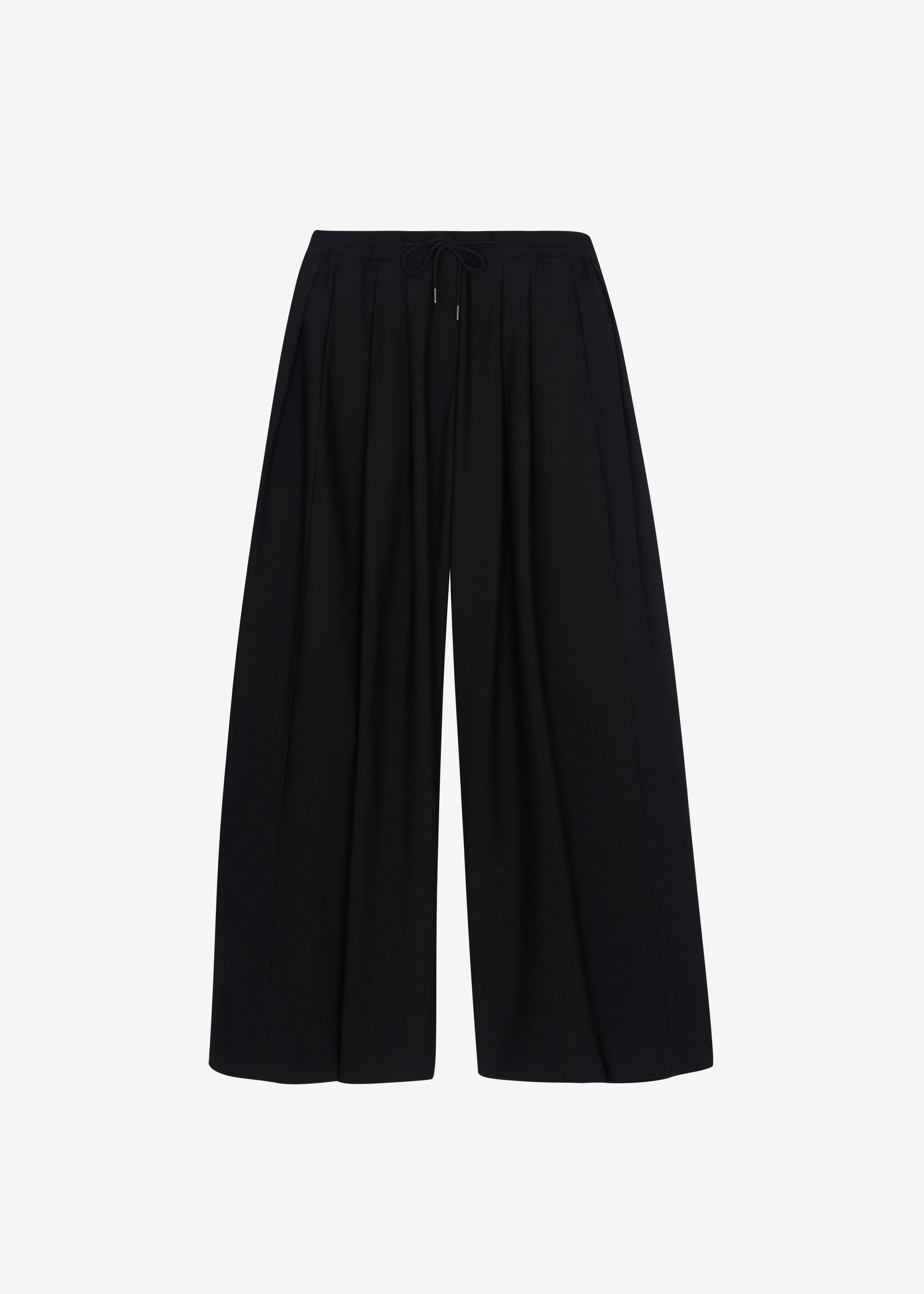 Corlen Pleated Wide Pants - Black - 9