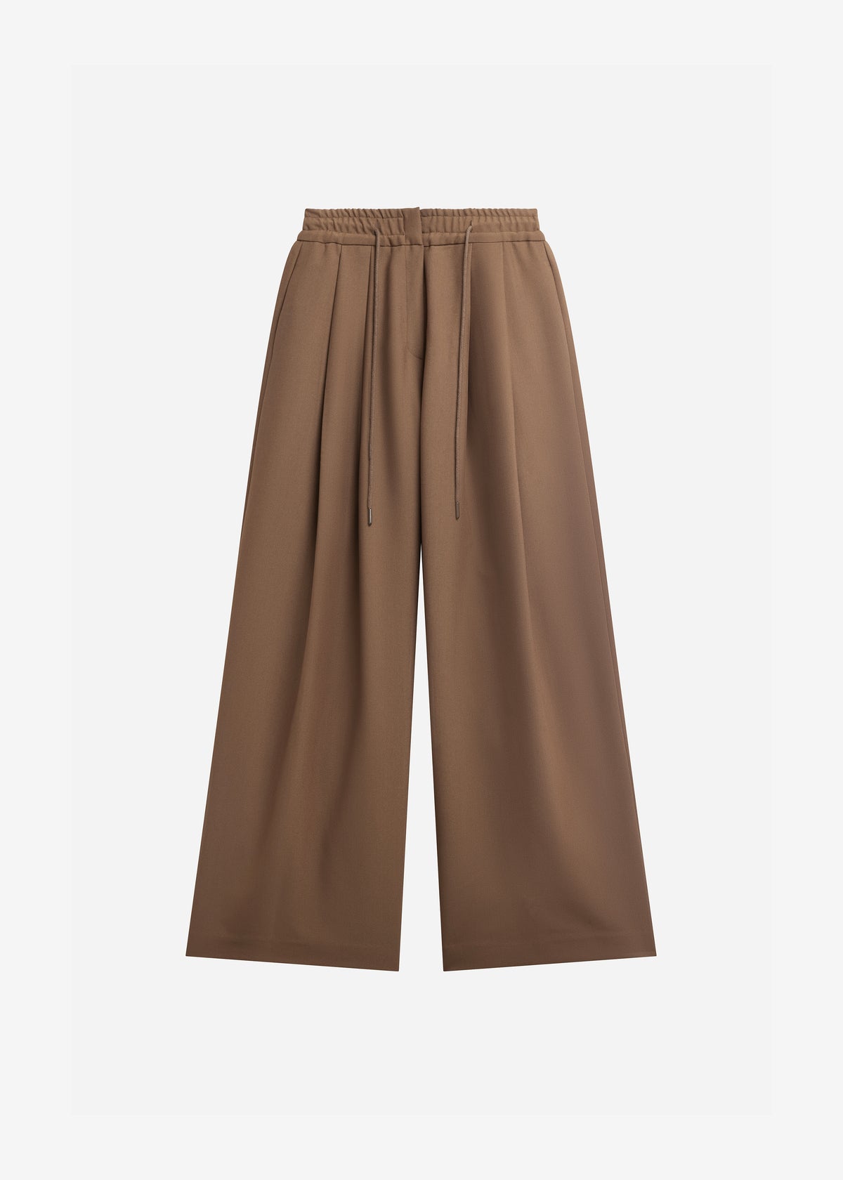 Corlen Pleated Wide Pants - Brown - 8