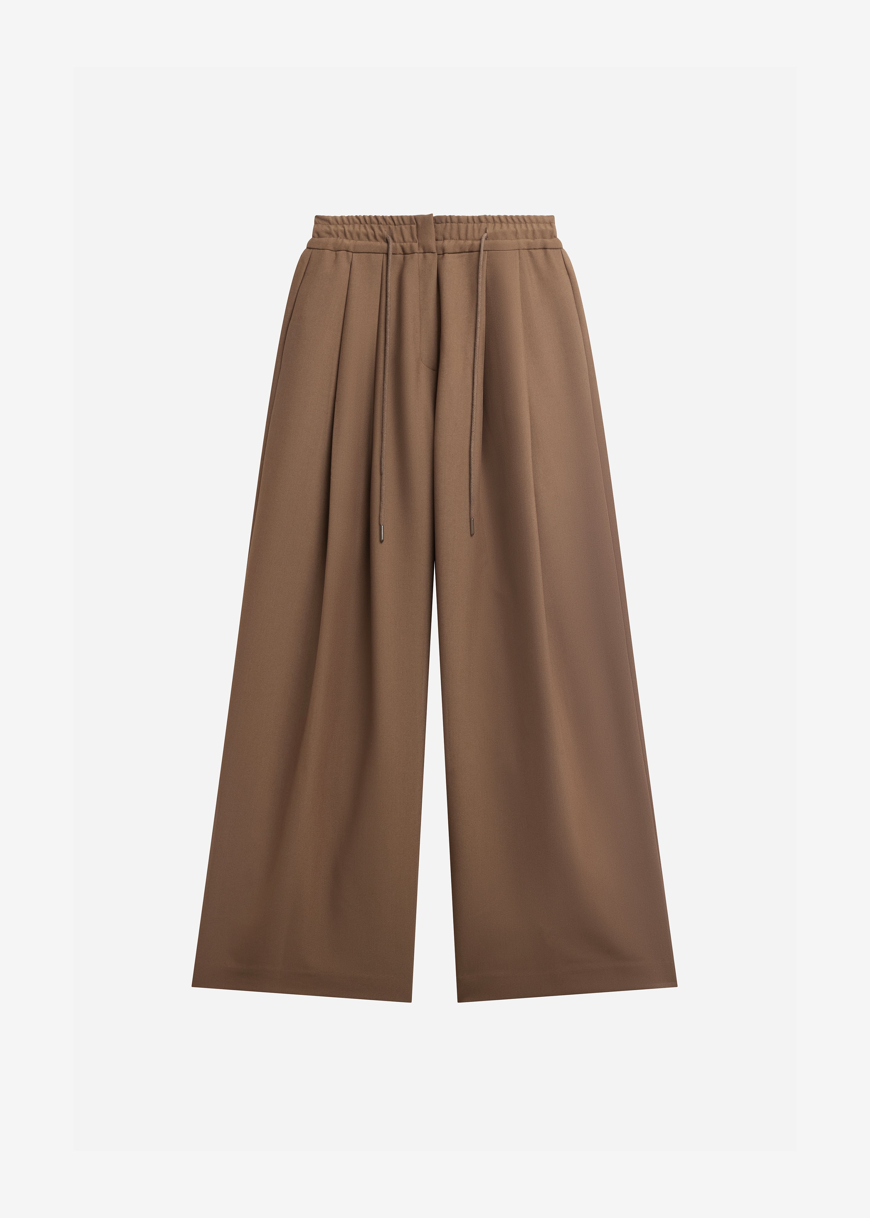 Corlen Pleated Wide Pants - Brown - 8