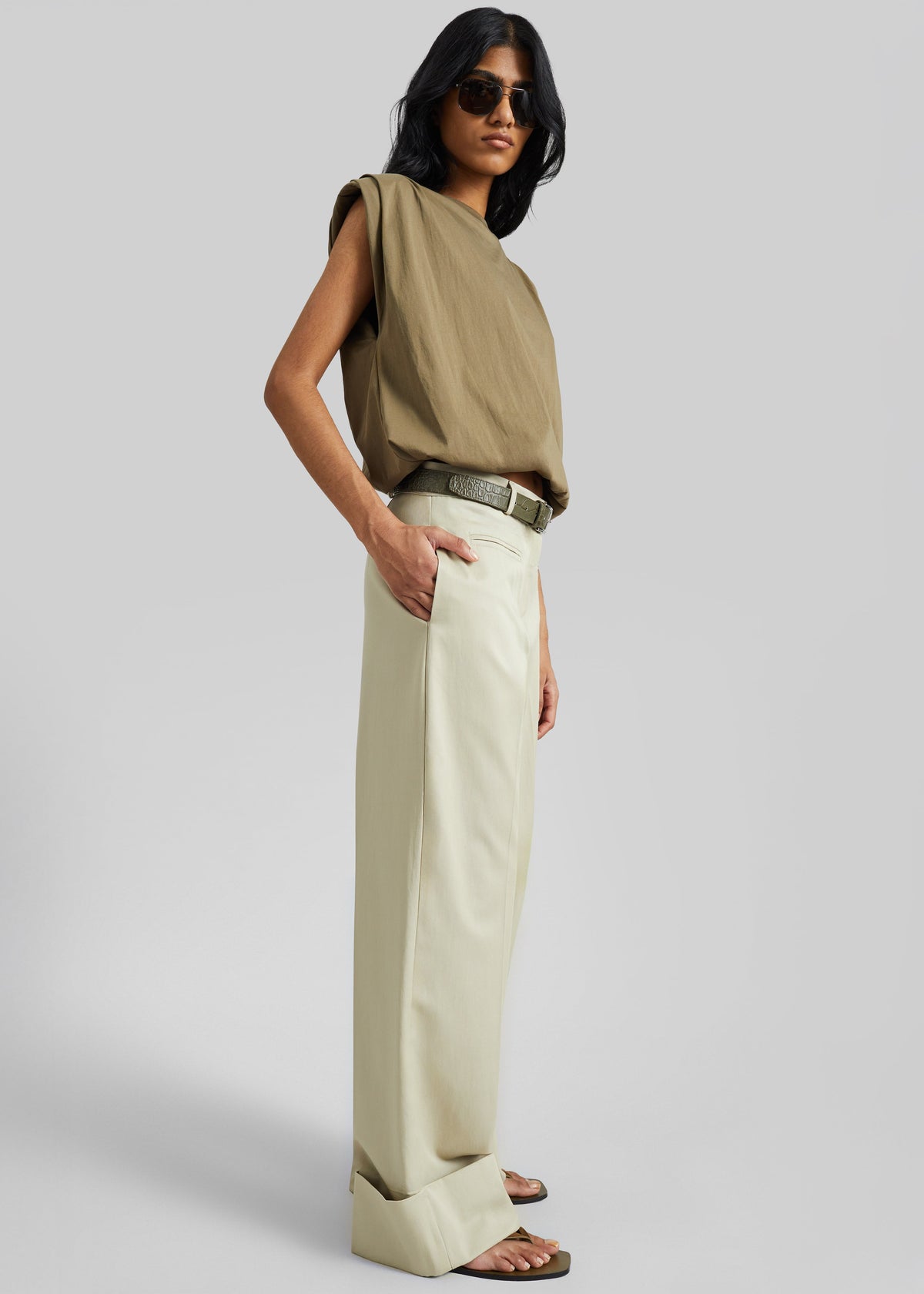 Corris Straight Cuff Trousers - Beige - 1
