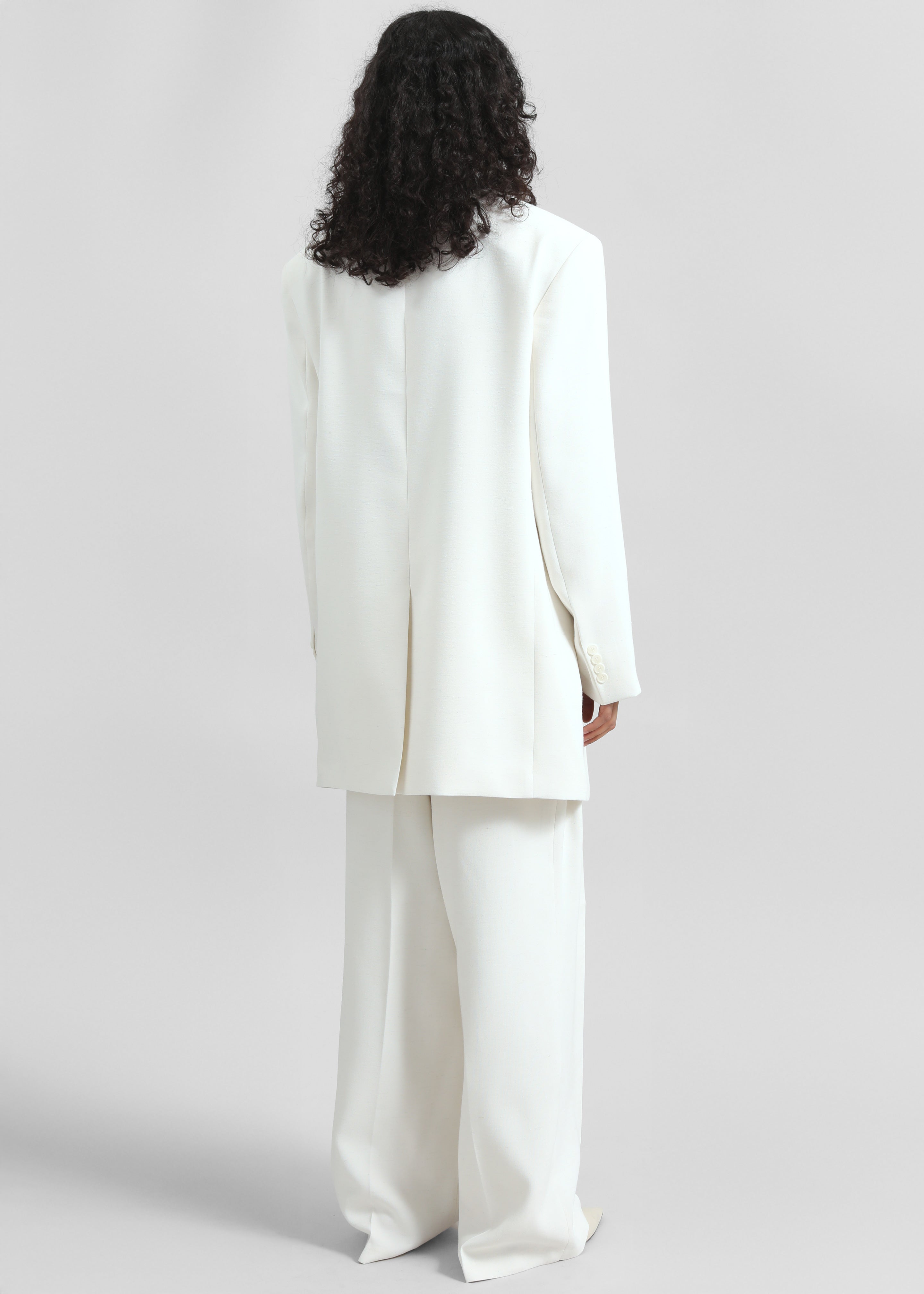 Corsham Collarless Oversized Blazer - White - 9