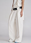 Corsham Pleated Trousers - White