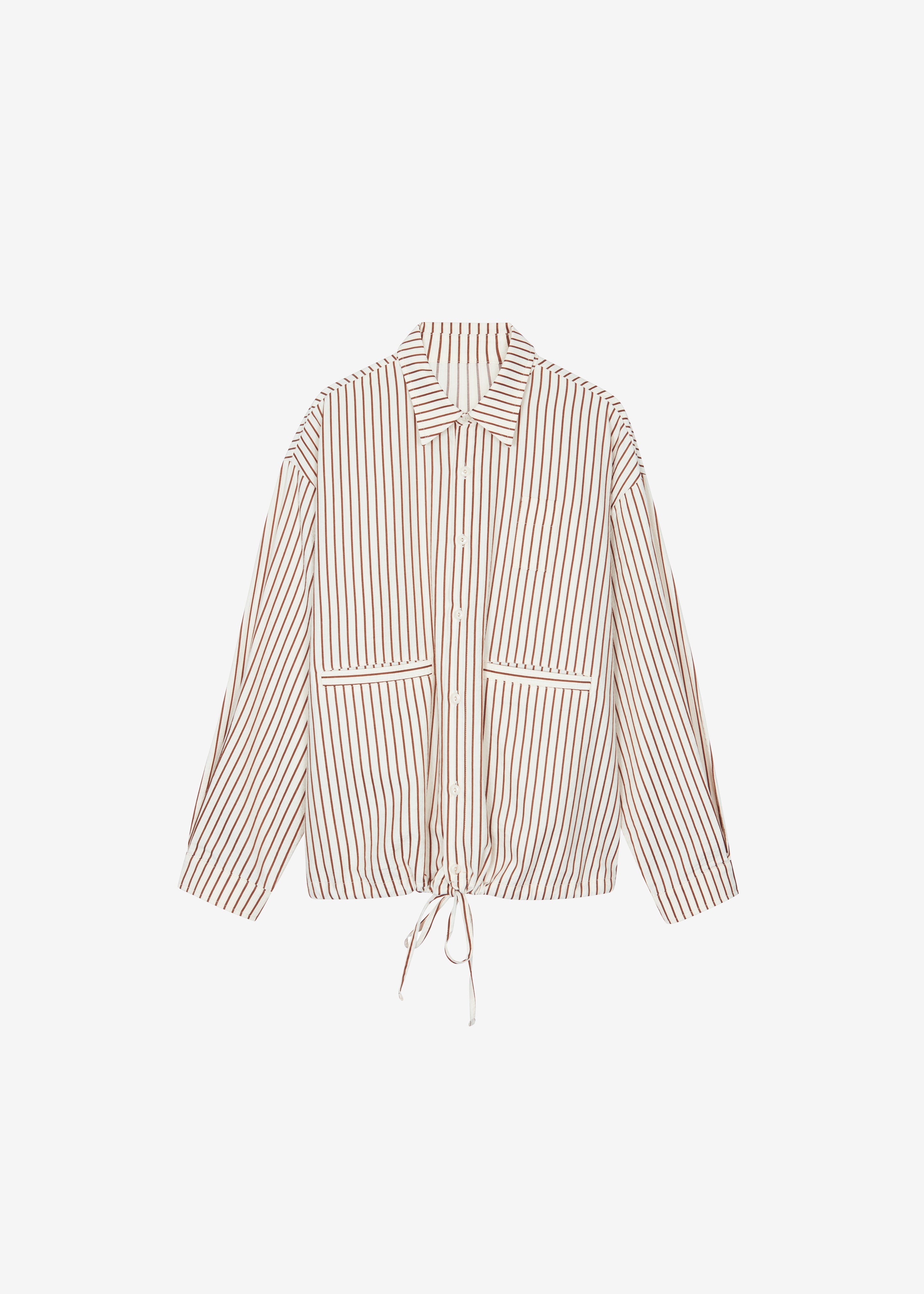 Corwin Shirt Jacket - Beige/Brown Stripe - 7
