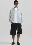 Corwin Shirt Jacket - White/Navy Stripe