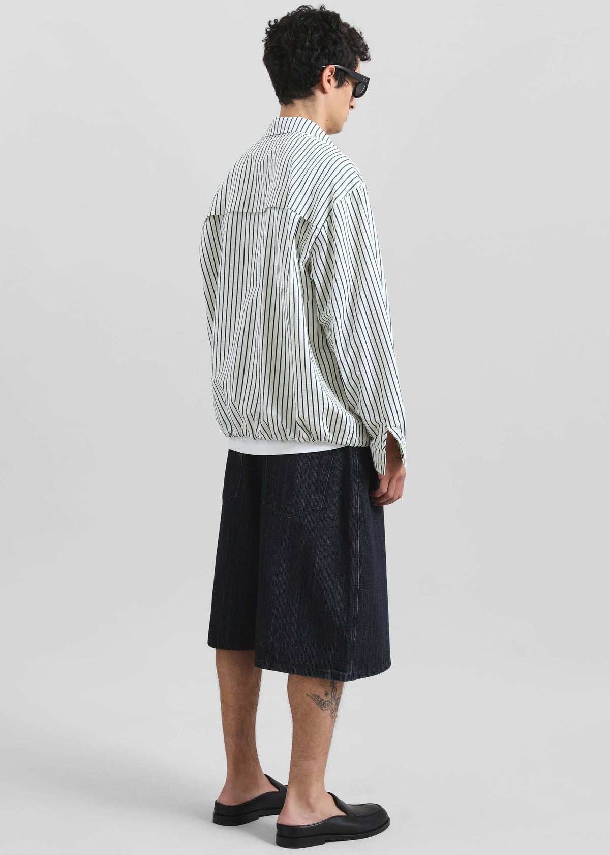Corwin Shirt Jacket - White/Navy Stripe - 6