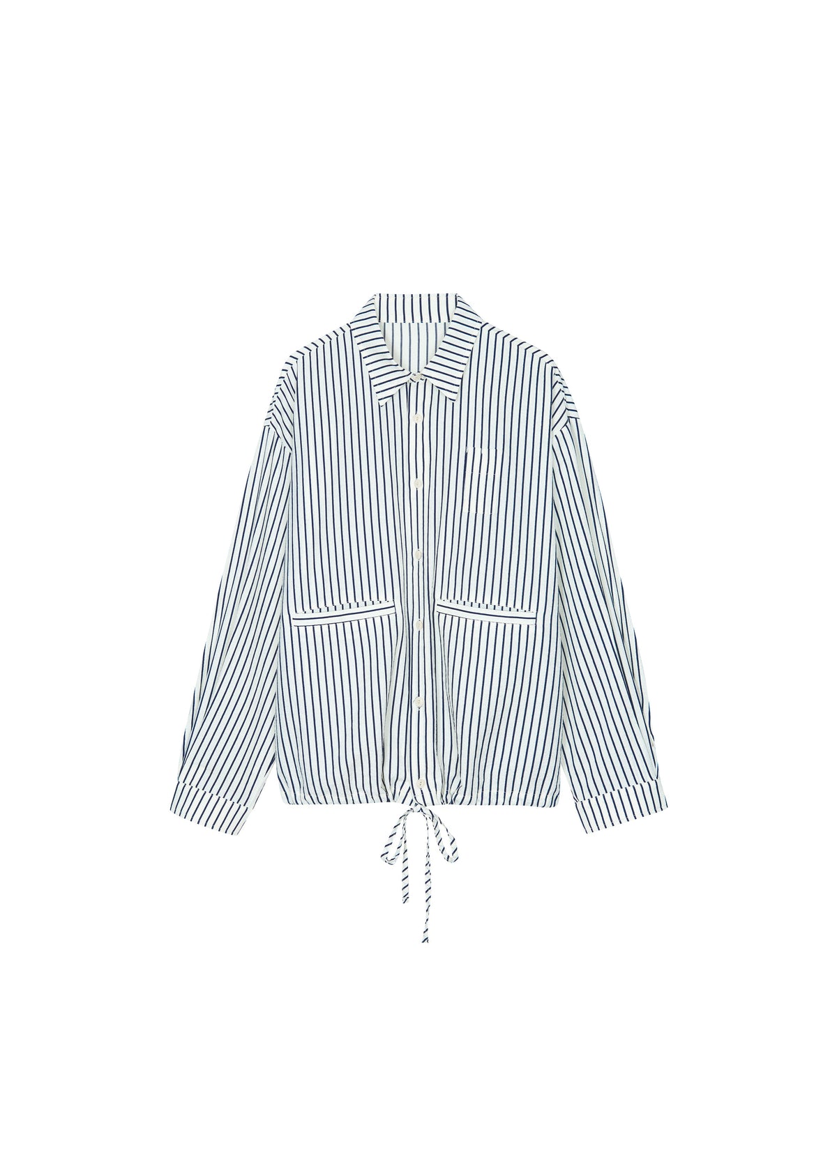 Corwin Shirt Jacket - White/Navy Stripe - 7