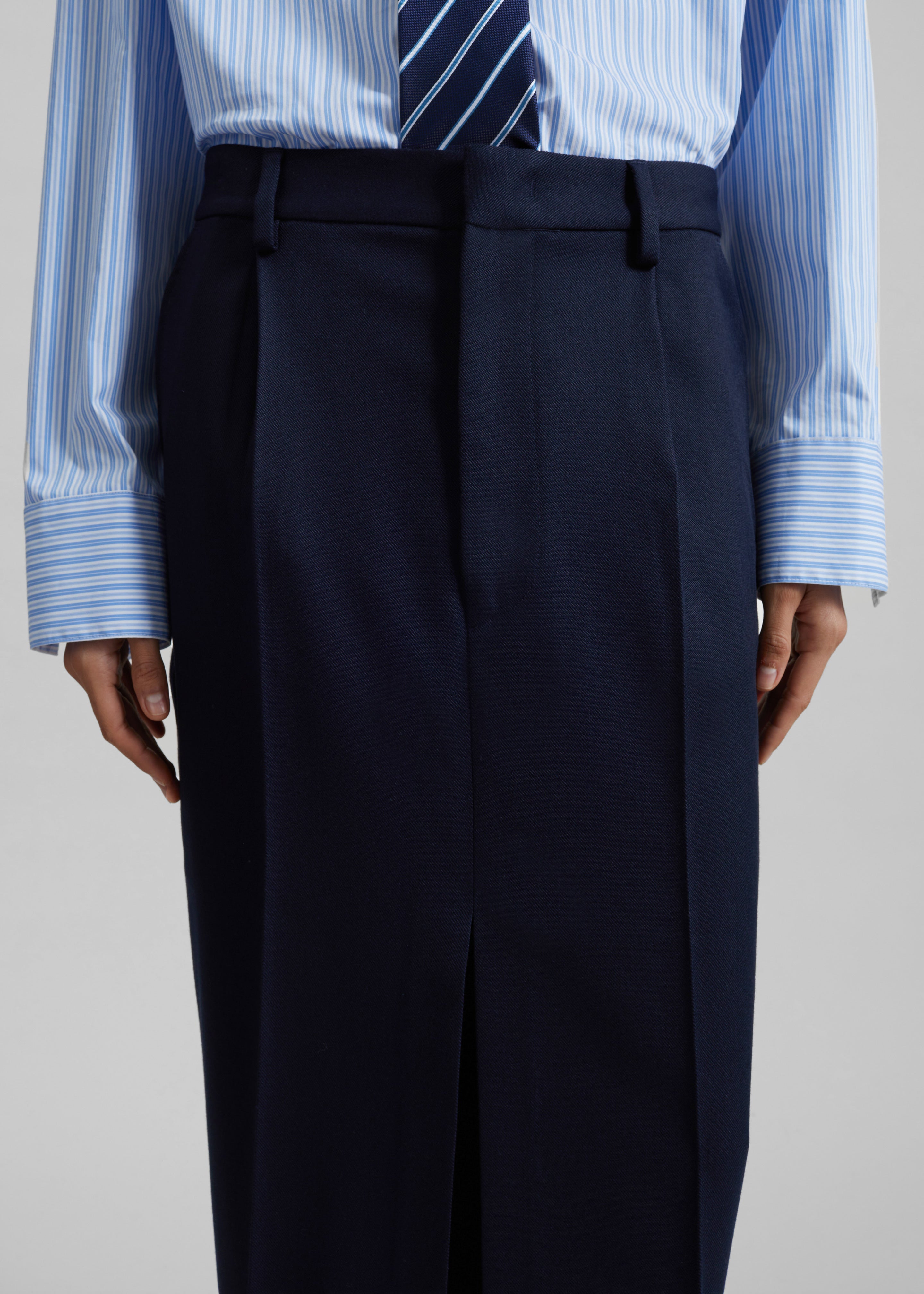 Covert Fold Tube Skirt - Navy - 4