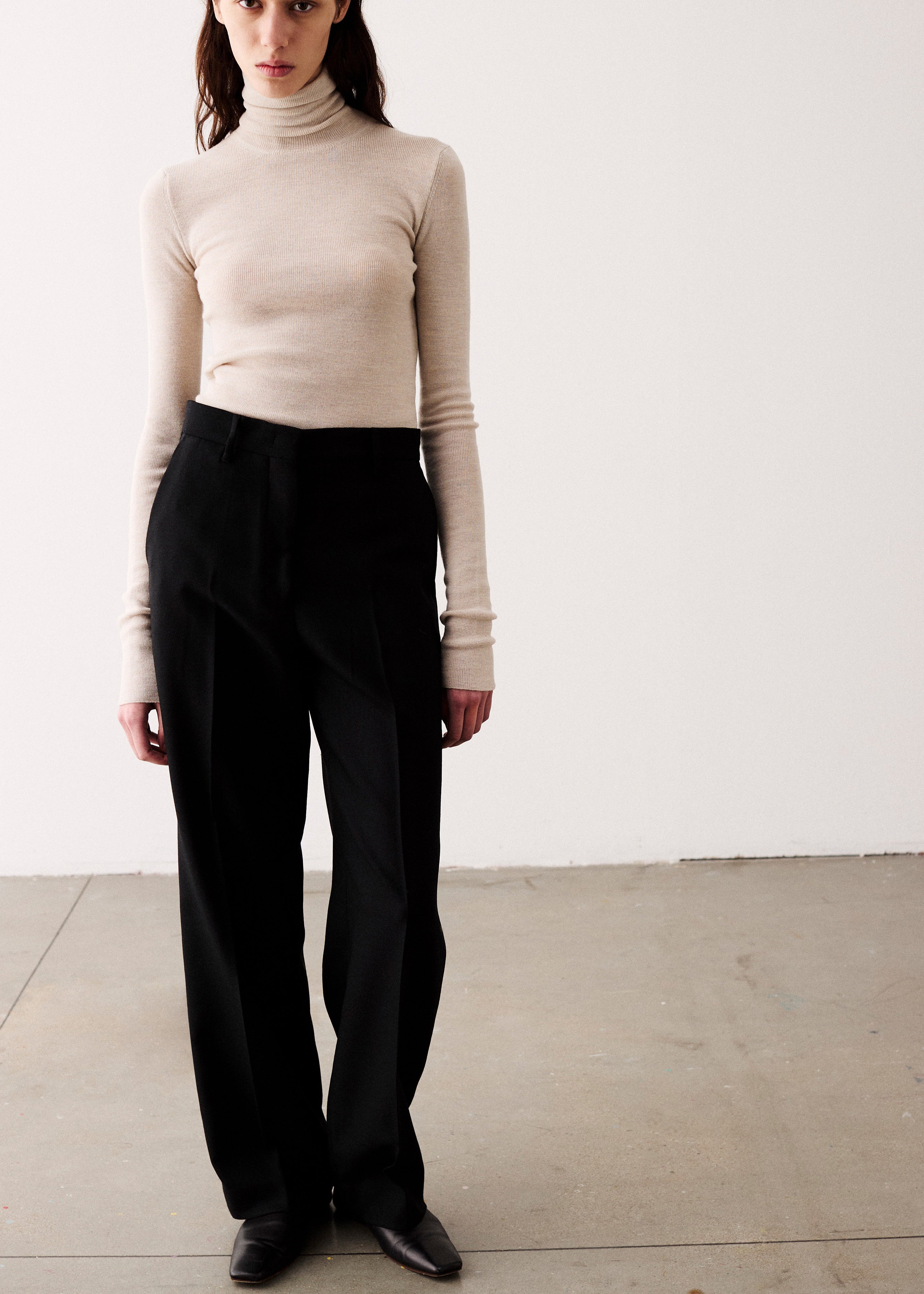 Covert Rib Slim Turtleneck - Beige - 4