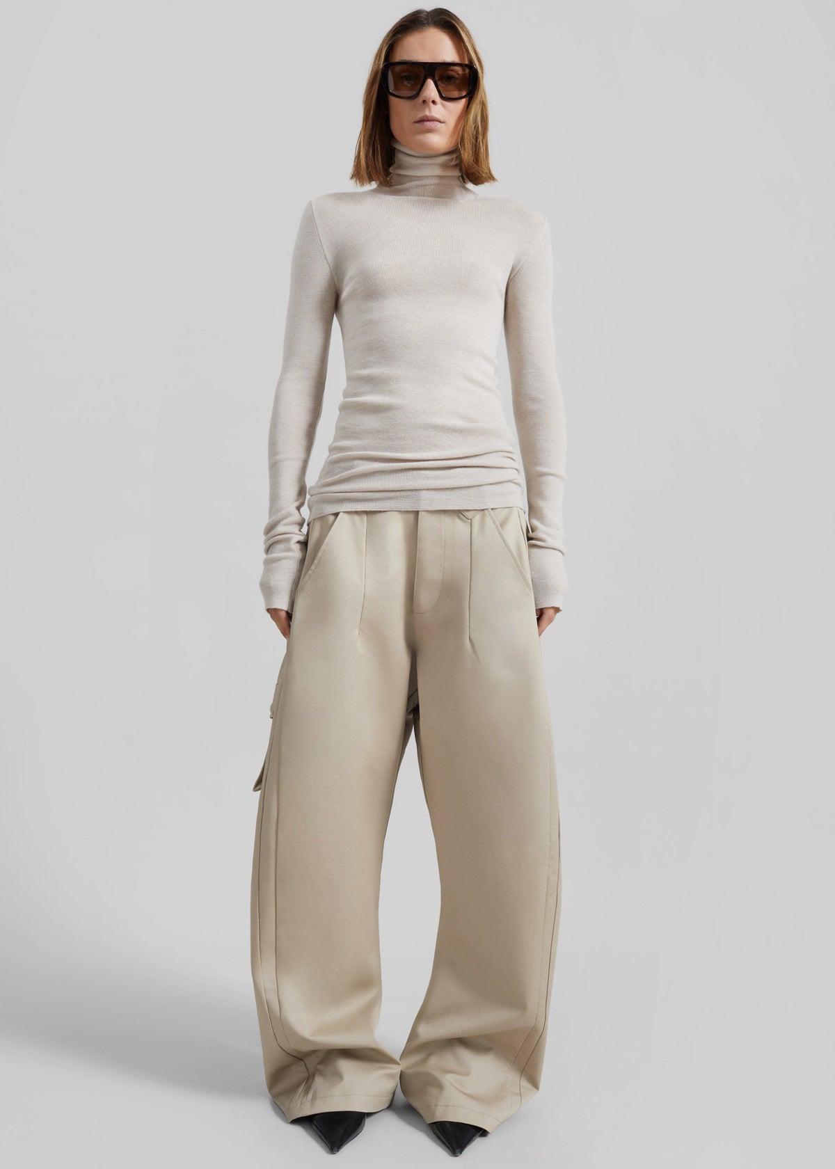 Covert Rib Slim Turtleneck - Beige - 3