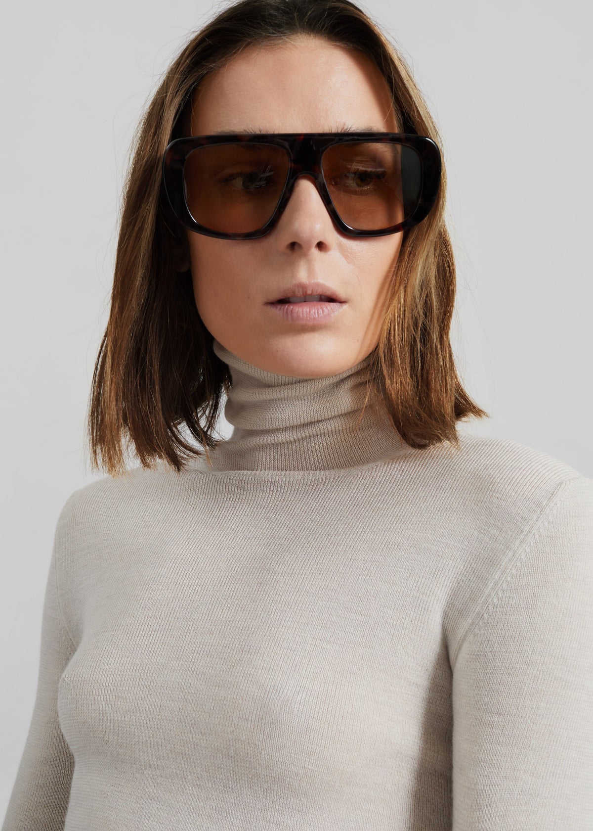 Covert Rib Slim Turtleneck - Beige - 5