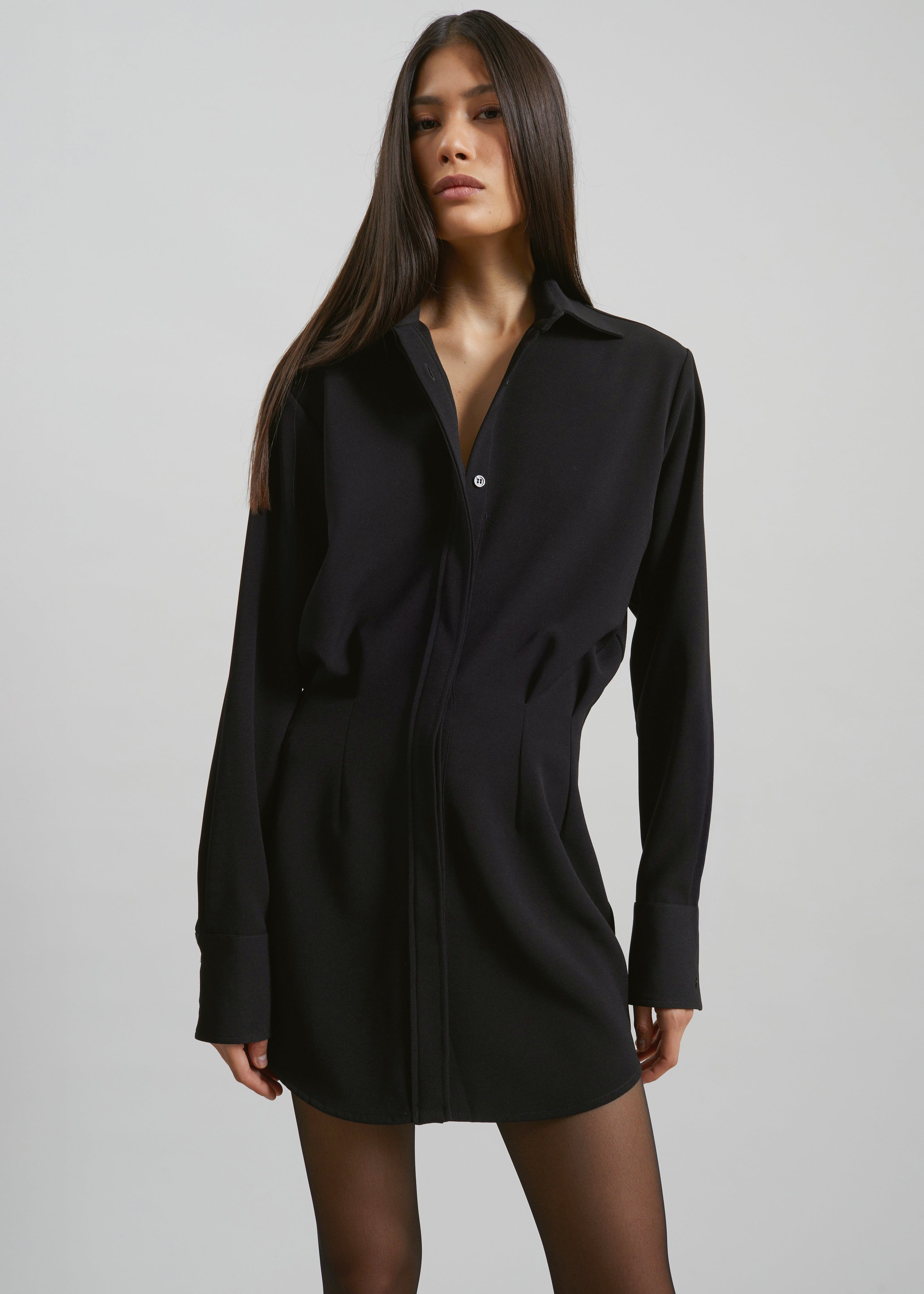 Covert Shirt Dress - Black - 1