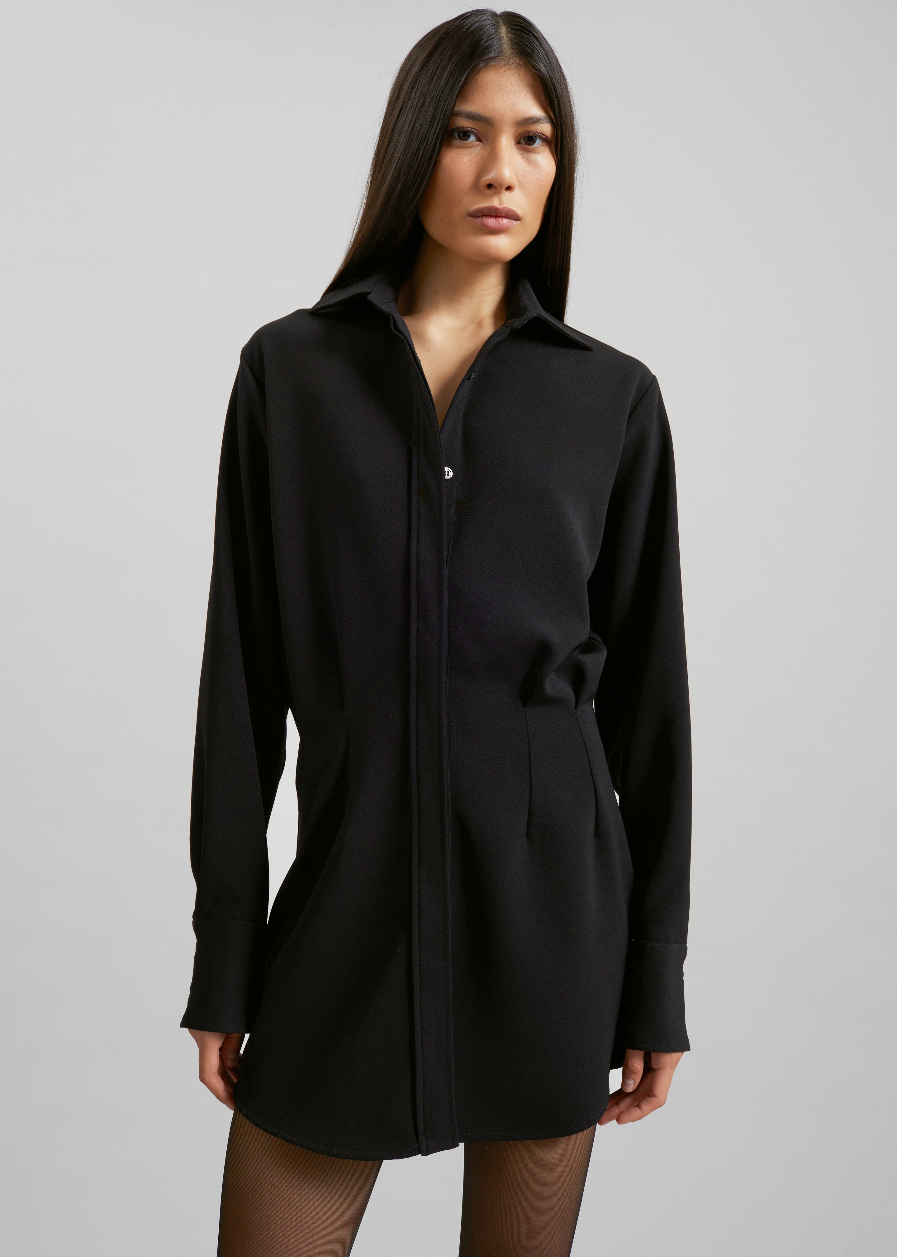 Covert Shirt Dress - Black - 4