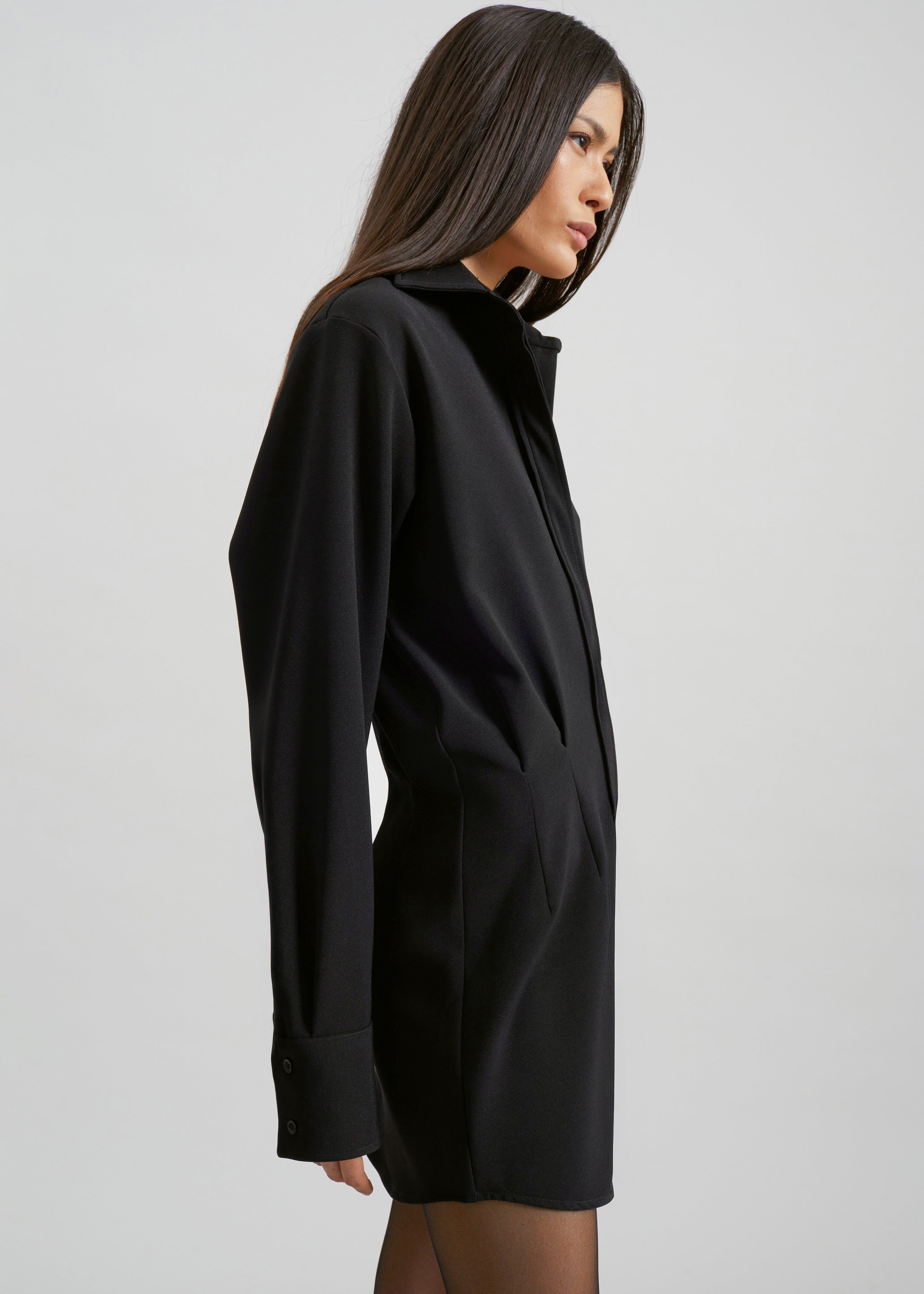 Covert Shirt Dress - Black - 2