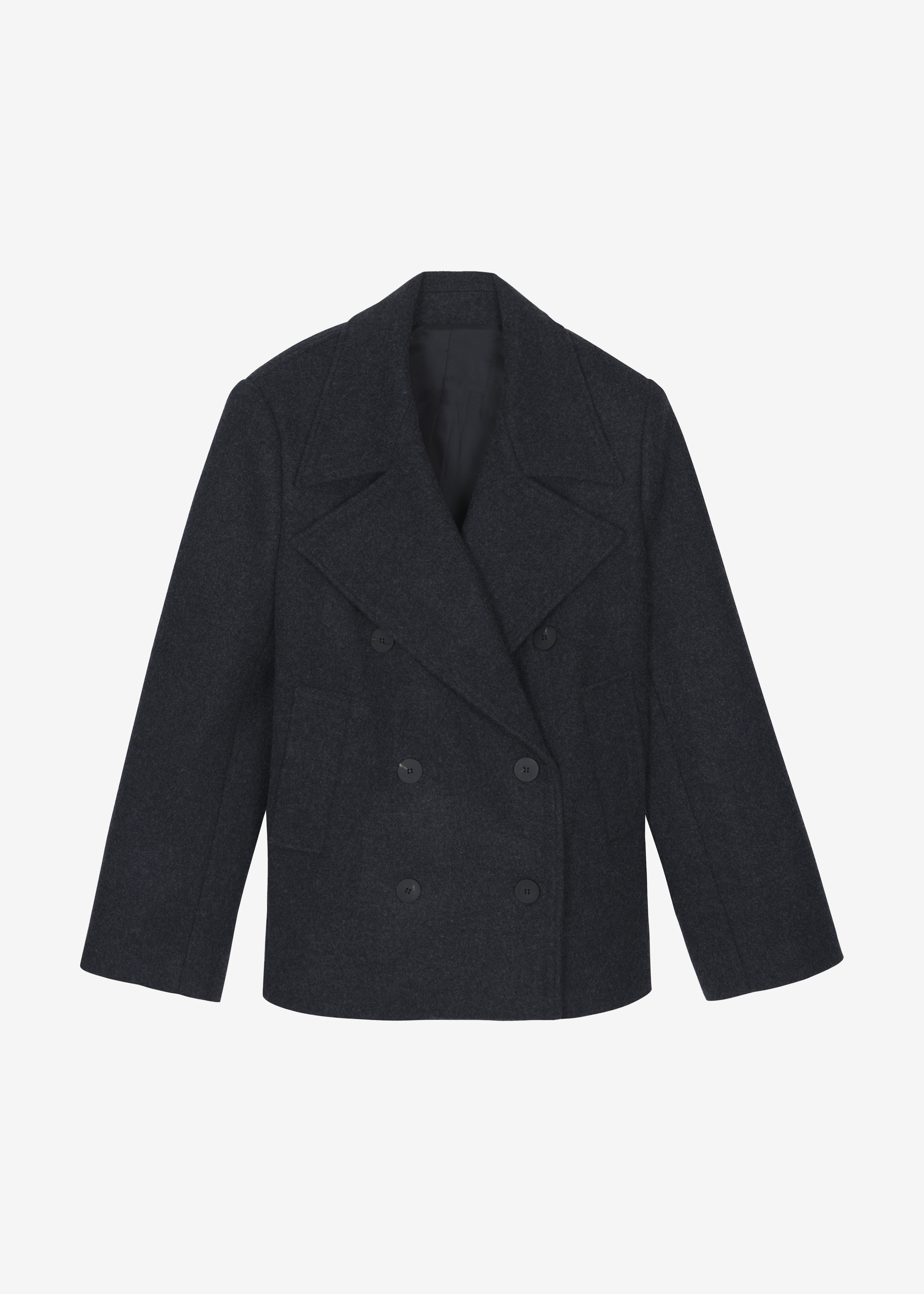 Creston Wool Peacoat - Charcoal - 12