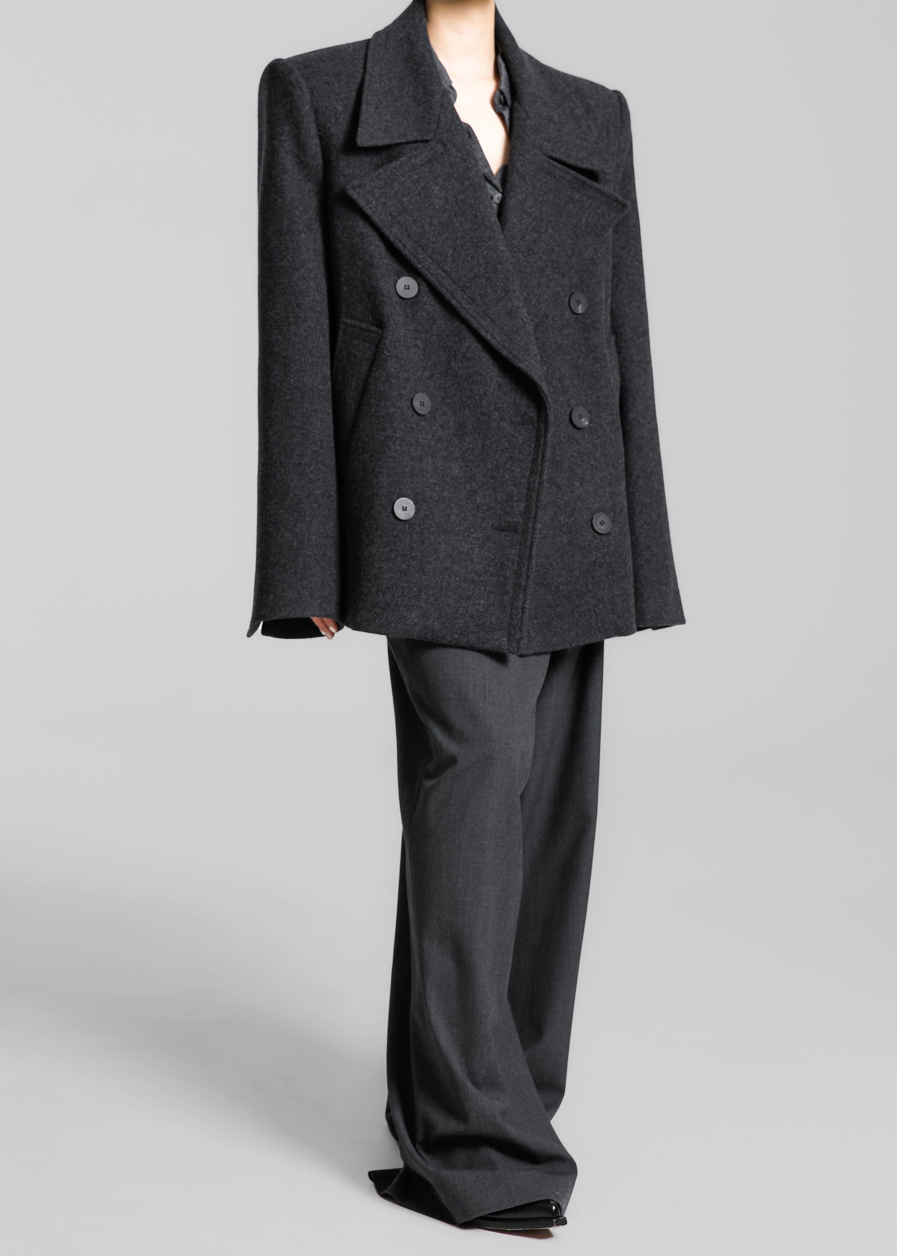 Creston Wool Peacoat - Charcoal - 5