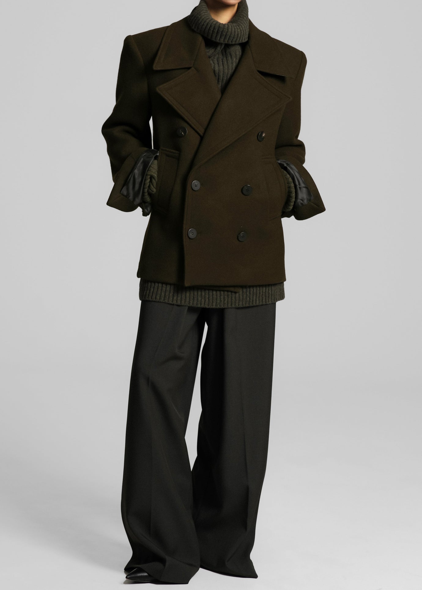 Creston Wool Peacoat - Khaki - 1