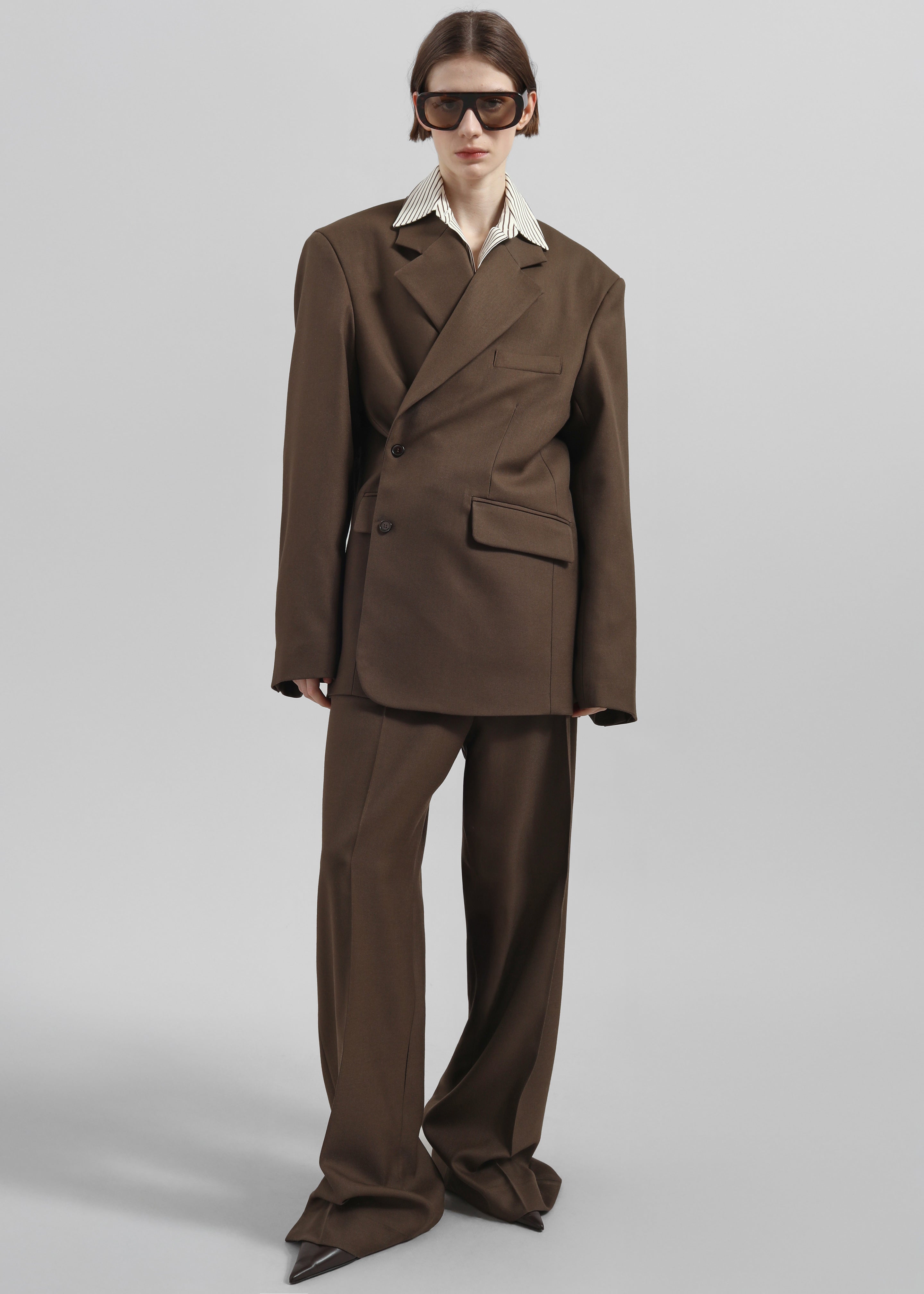 Crosby Wrap Blazer - Mocha - 3
