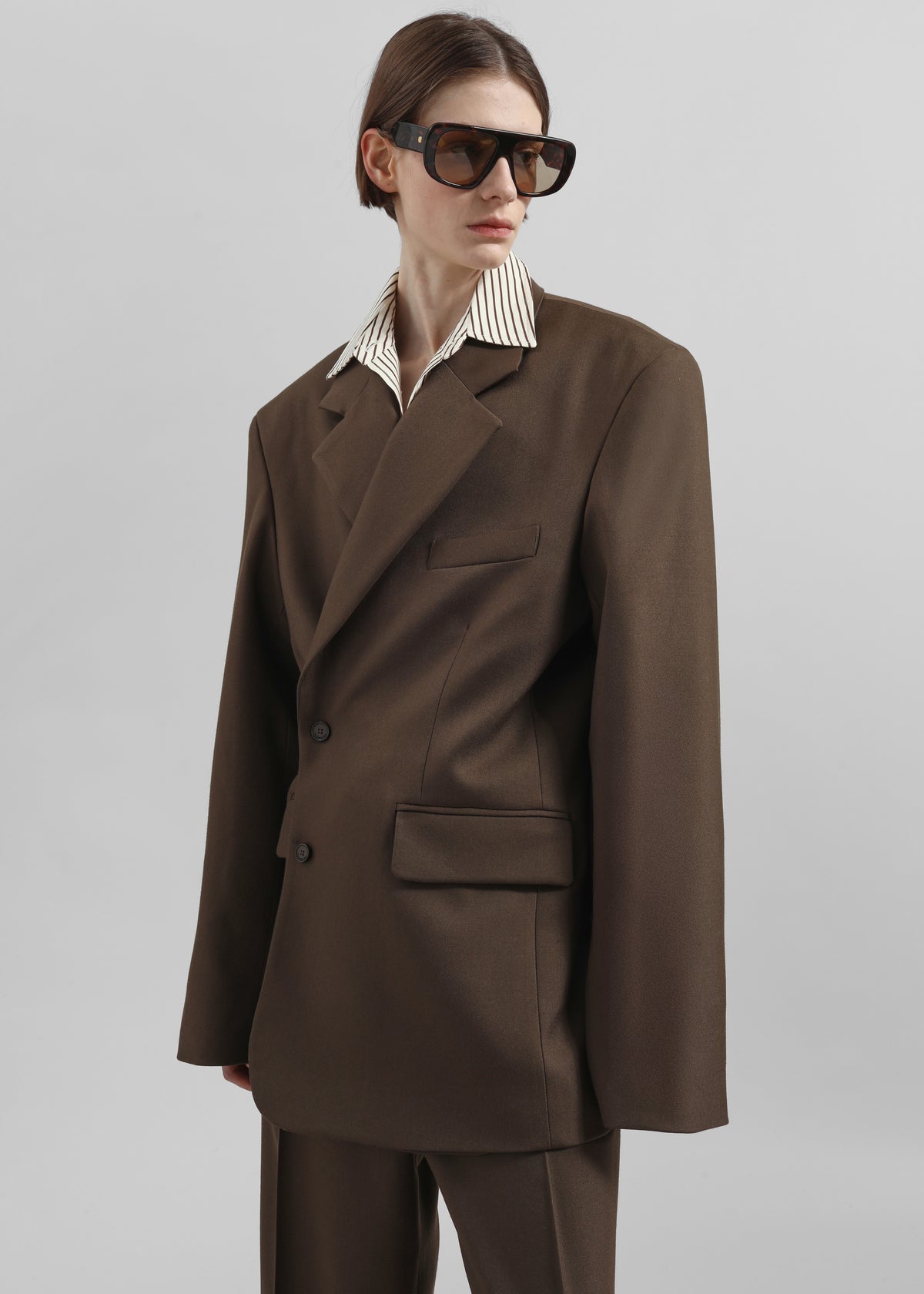 Crosby Wrap Blazer - Mocha - 1
