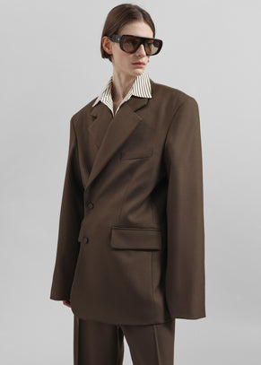 Crosby Wrap Blazer - Mocha