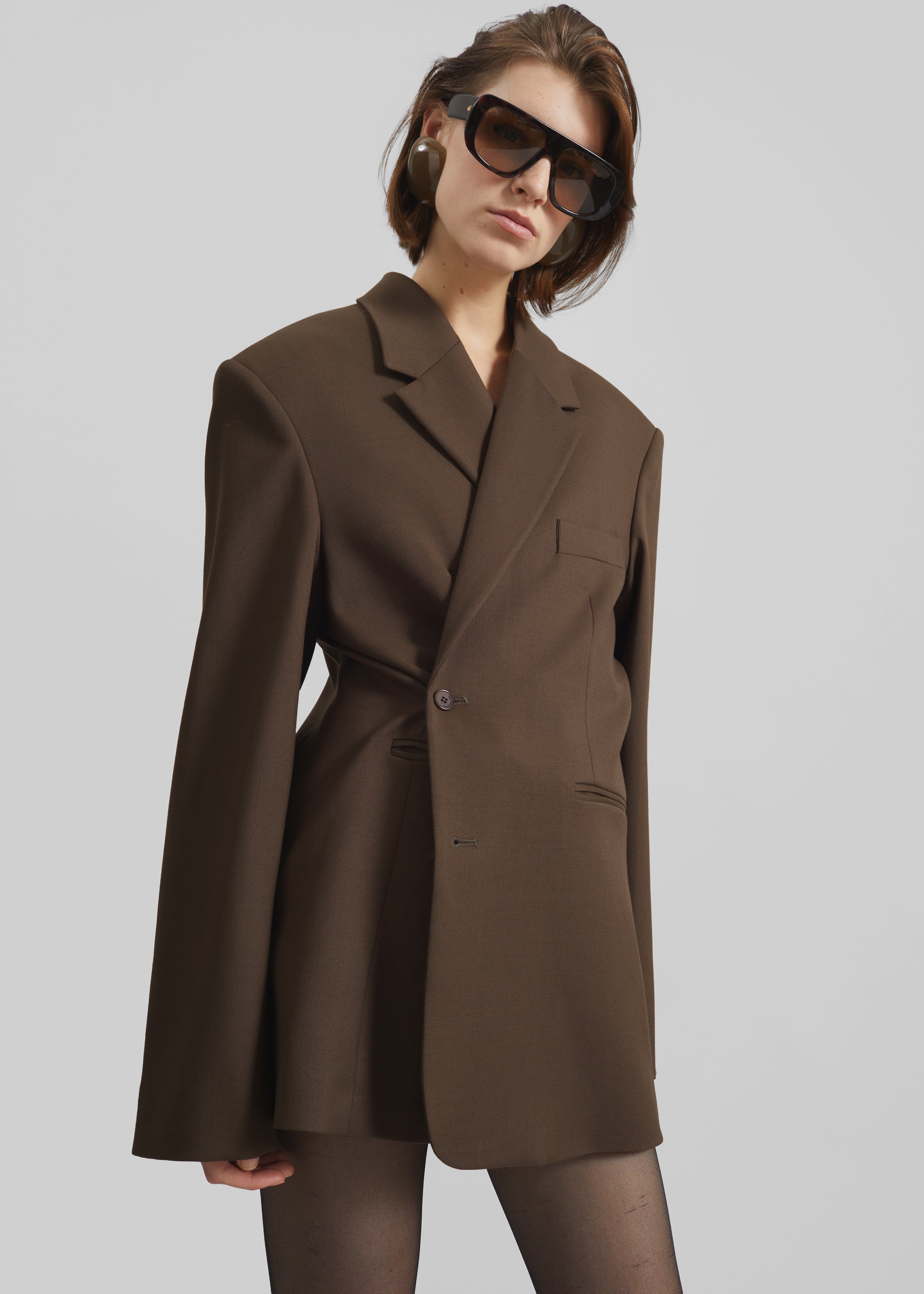 Crosby Wrap Blazer - Mocha - 9