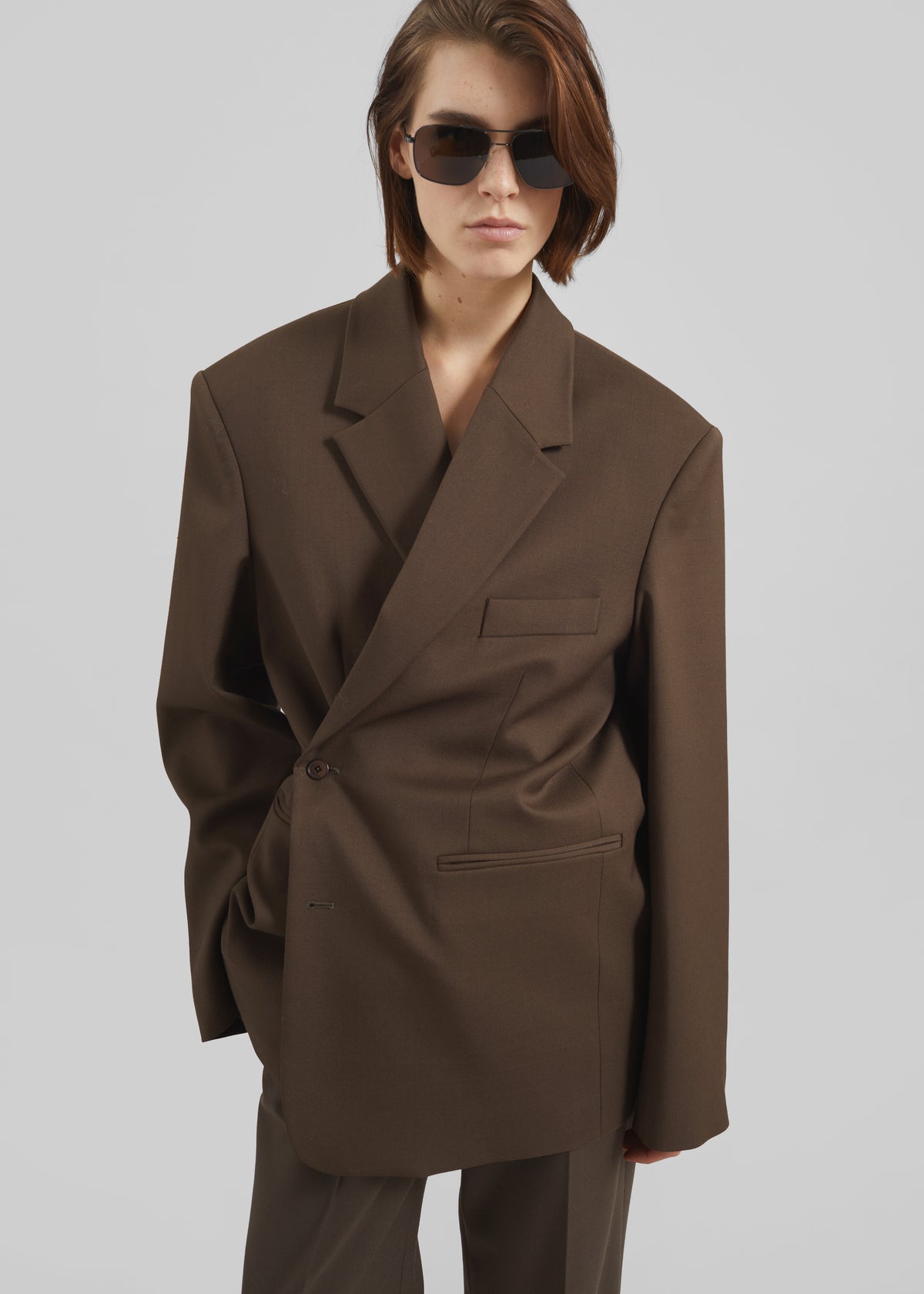 Crosby Wrap Blazer - Mocha - 13