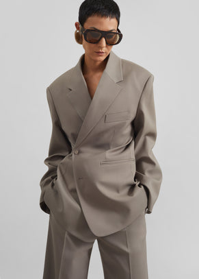 Crosby Wrap Blazer - Taupe