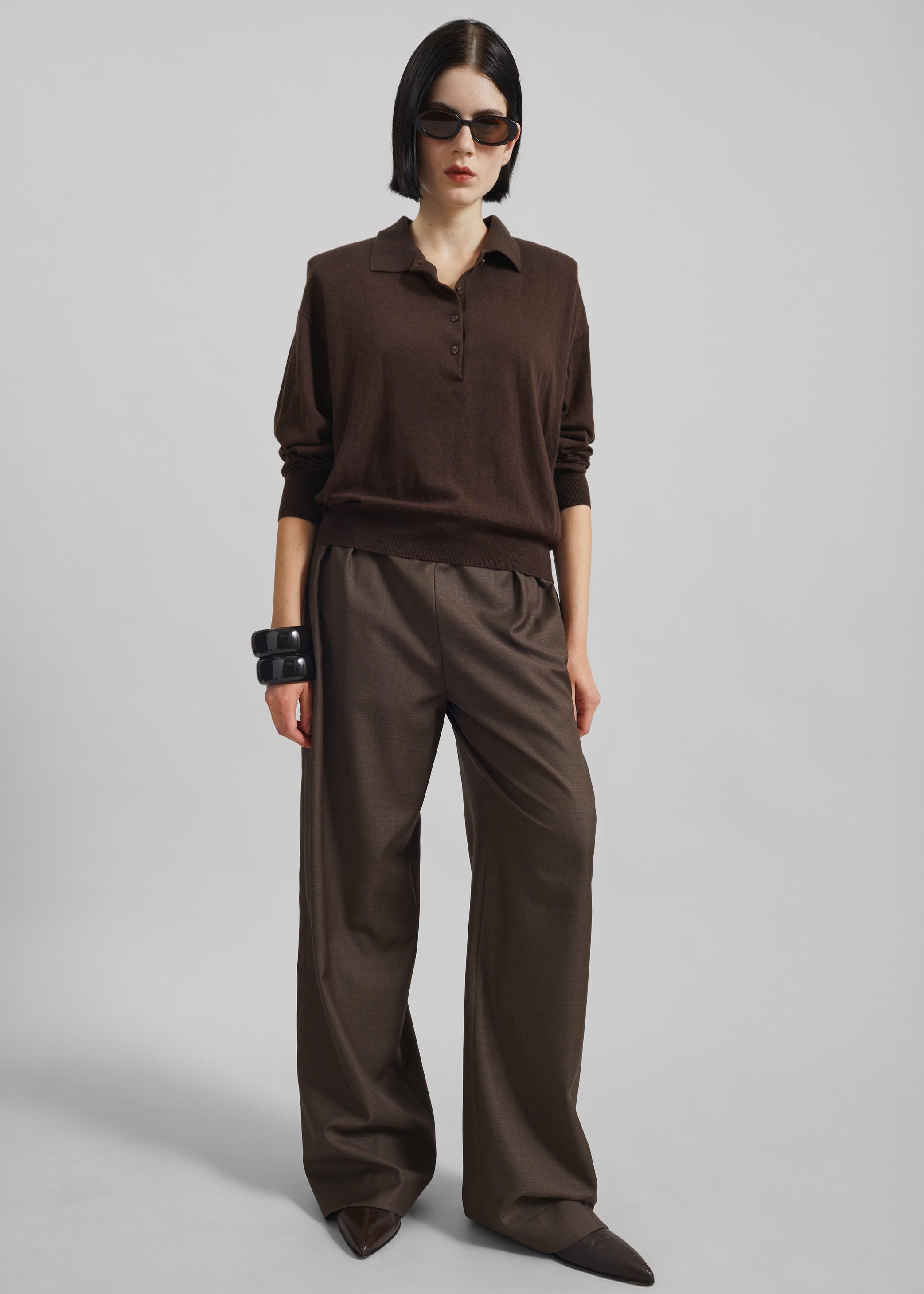 Shop the look image for Croydon Padded Knit Polo - Brown